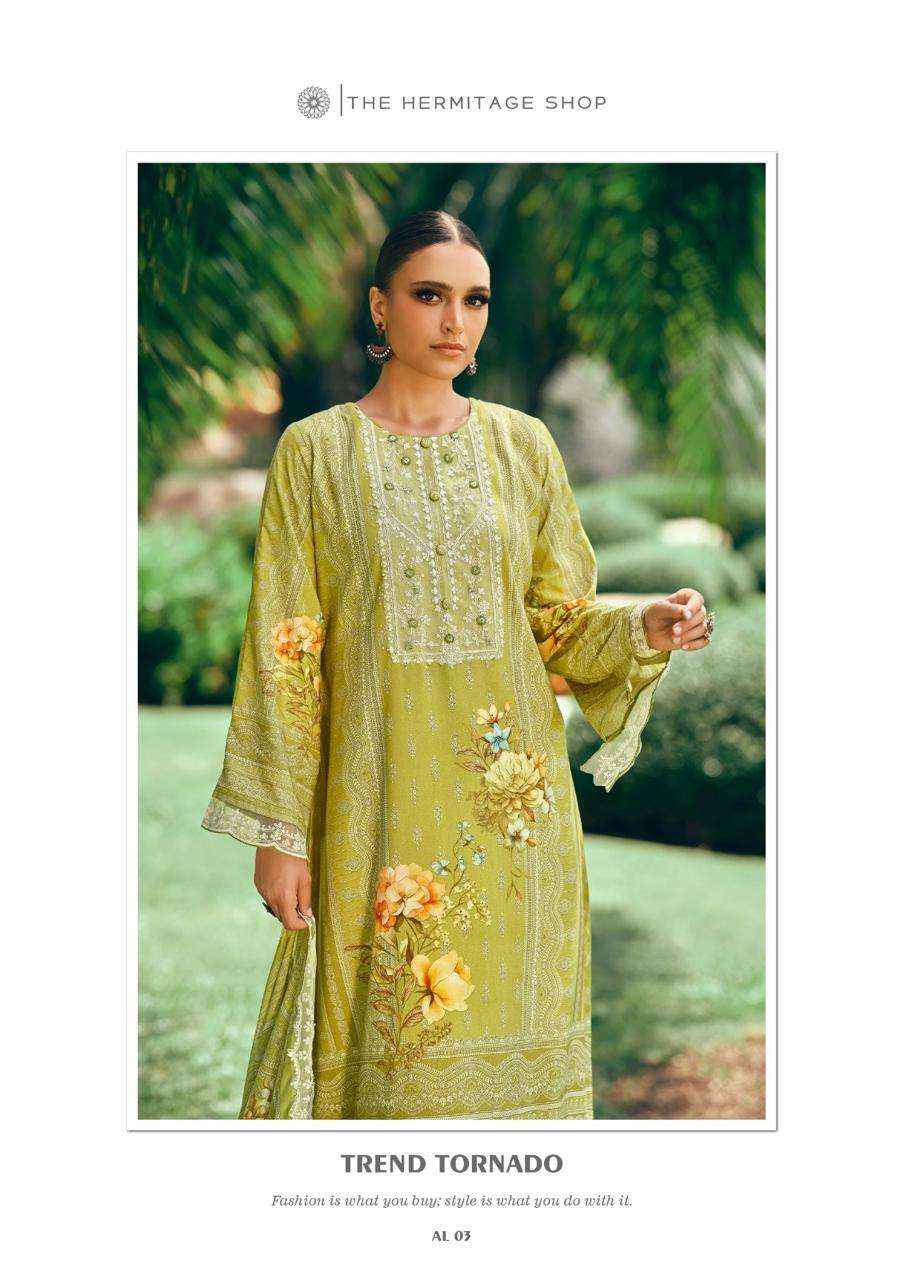 The Hermitage Shop Amahle Fancy Lawn Dress Material _ Wholesale Clothes Online ( 6 Pcs Catalog )