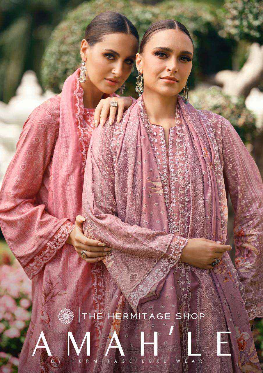 The Hermitage Shop Amahle Fancy Lawn Dress Material _ Wholesale Clothes Online ( 6 Pcs Catalog )