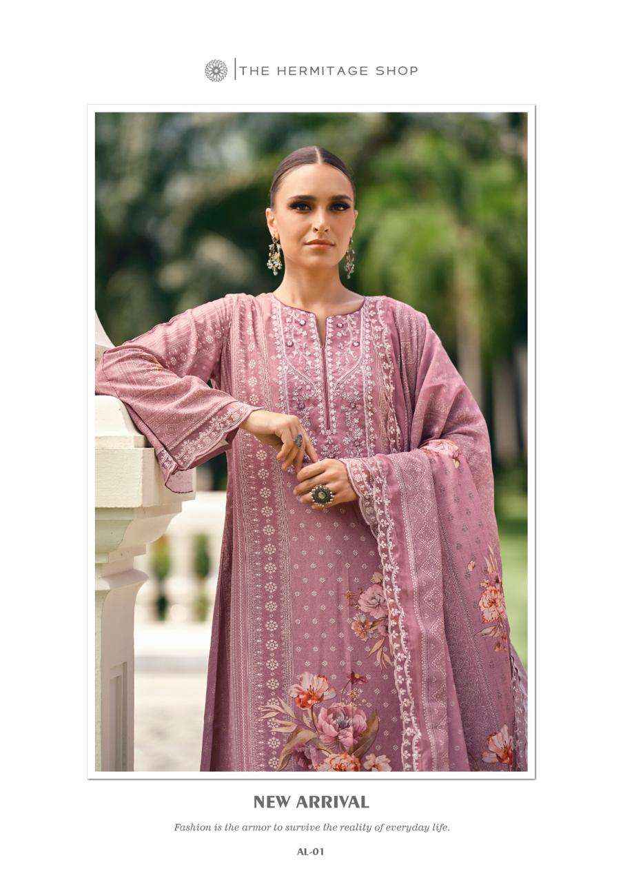 The Hermitage Shop Amahle Fancy Lawn Dress Material _ Wholesale Clothes Online ( 6 Pcs Catalog )