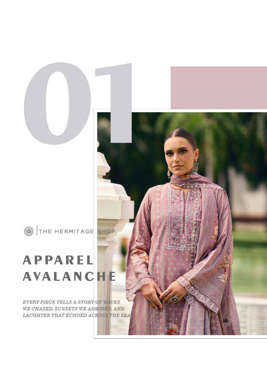 The Hermitage Shop Amahle Fancy Lawn Dress Material _ Wholesale Clothes Online ( 6 Pcs Catalog )