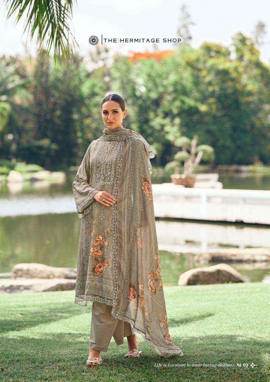 The Hermitage Shop Amahle Fancy Lawn Dress Material _ Wholesale Clothes Online ( 6 Pcs Catalog )