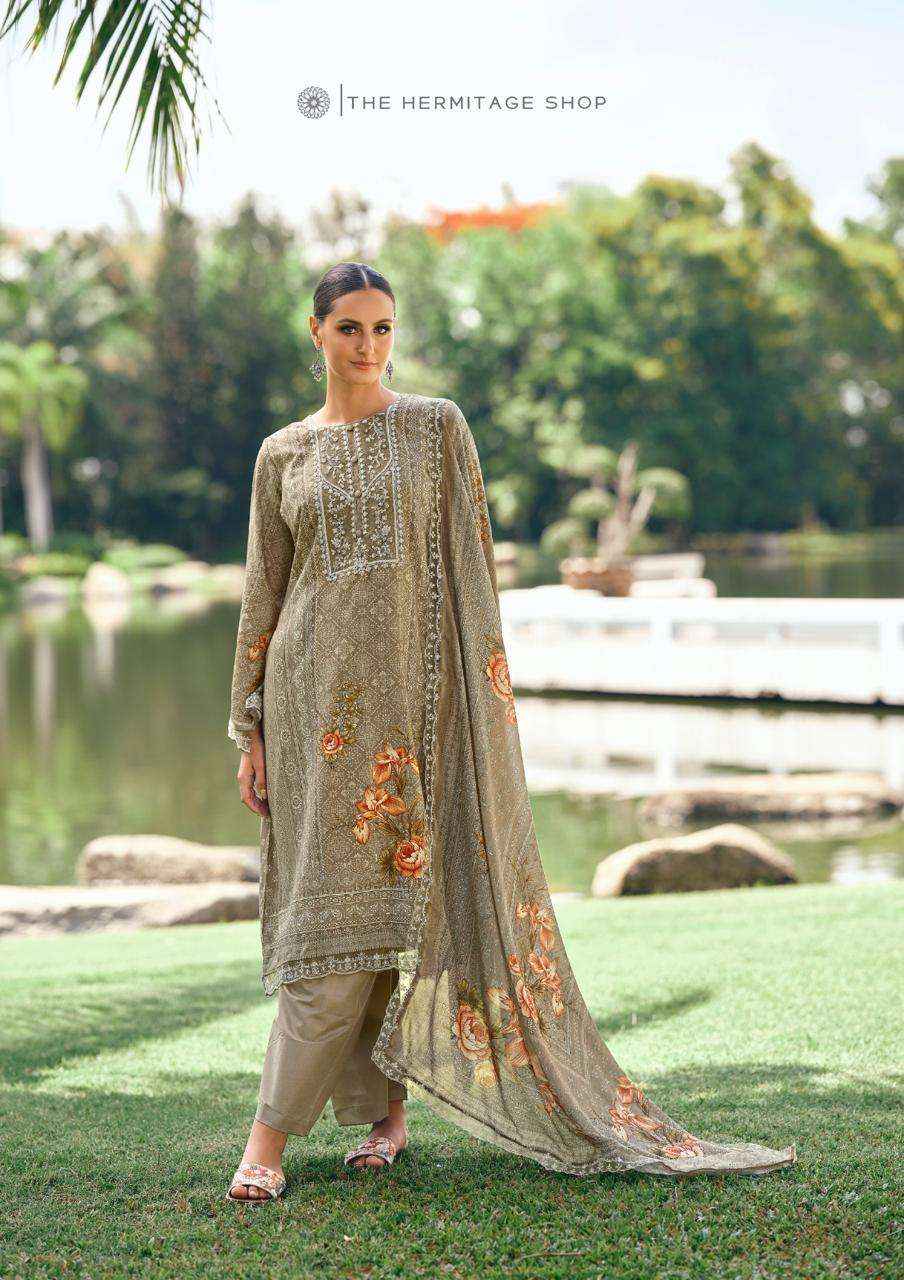The Hermitage Shop Amahle Fancy Lawn Dress Material _ Wholesale Clothes Online ( 6 Pcs Catalog )
