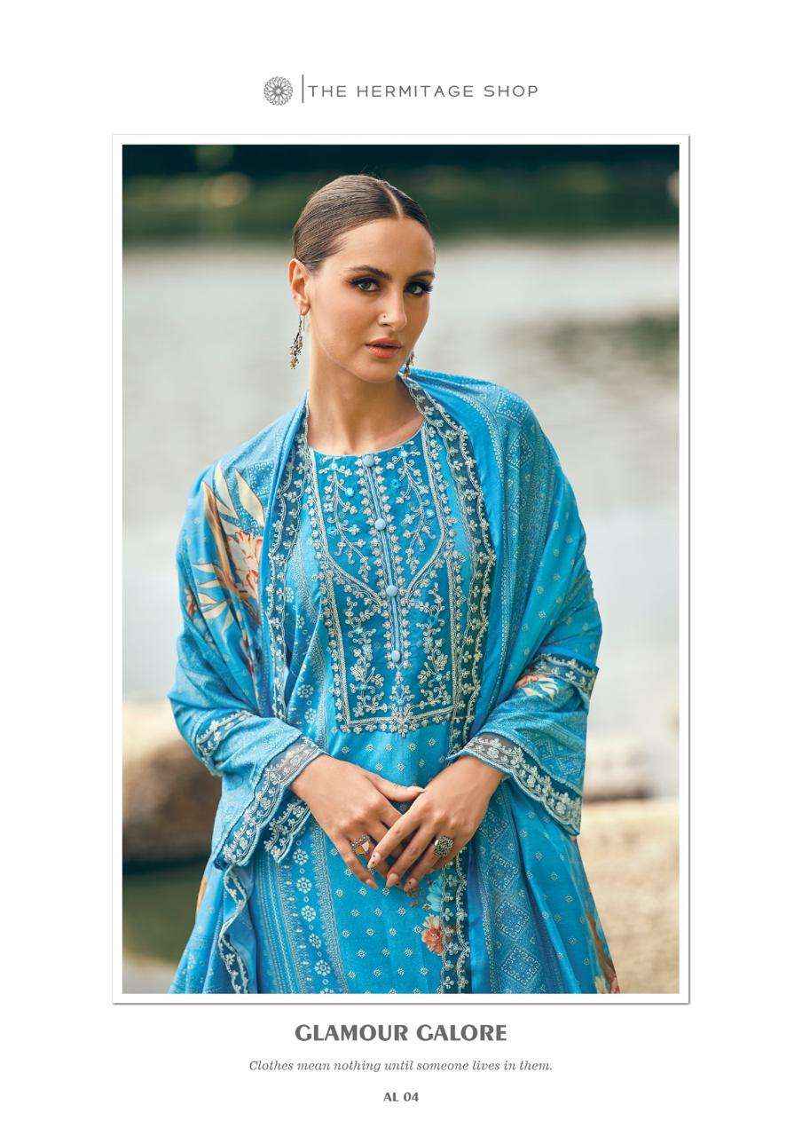 The Hermitage Shop Amahle Fancy Lawn Dress Material _ Wholesale Clothes Online ( 6 Pcs Catalog )