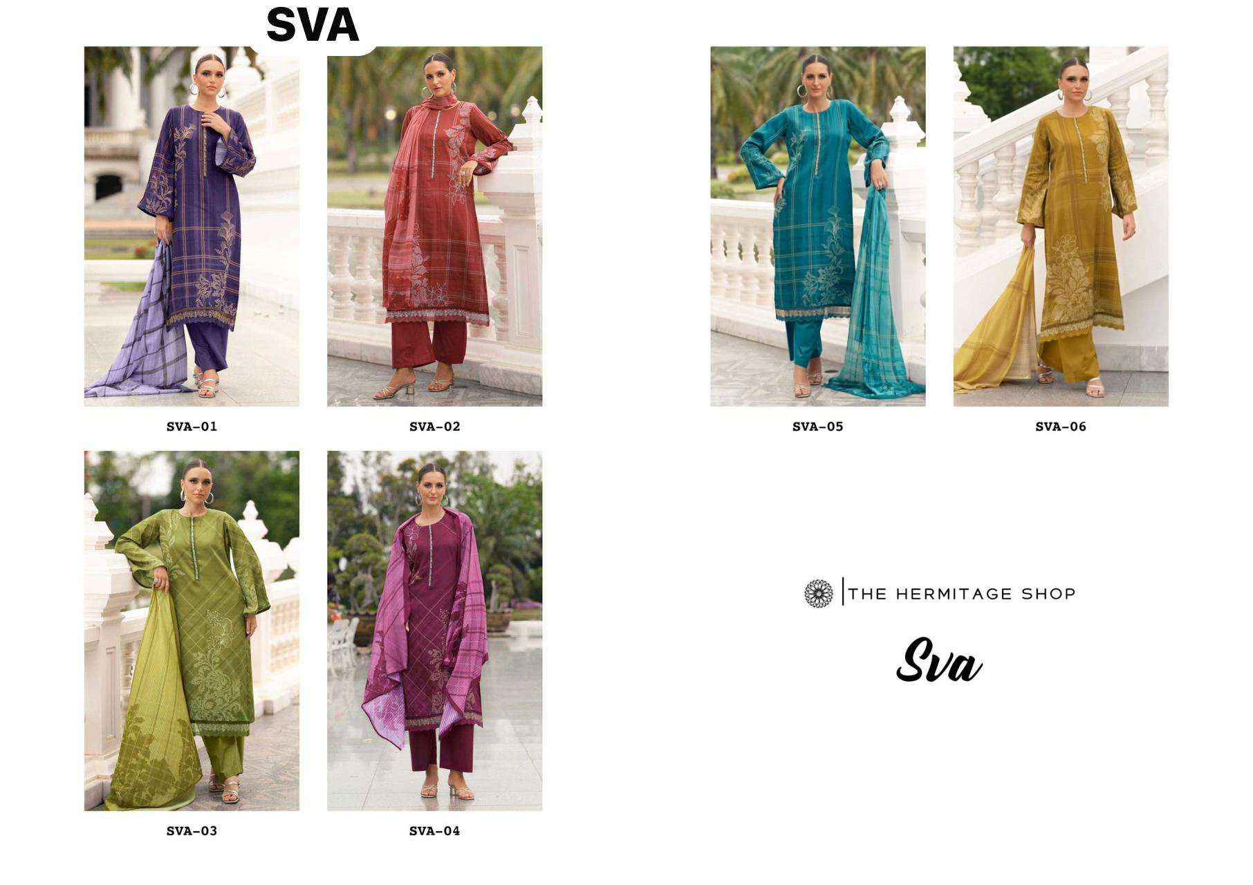 The Hermitage Shop Sva Digital Printed Fancy Lawn Dress Wholesalers Price ( 6 Pcs catalog )