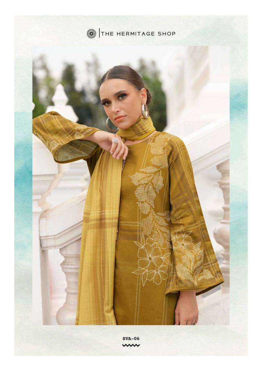 The Hermitage Shop Sva Digital Printed Fancy Lawn Dress Wholesalers Price ( 6 Pcs catalog )