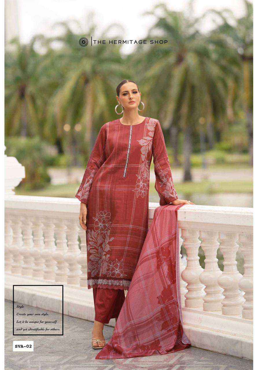 The Hermitage Shop Sva Digital Printed Fancy Lawn Dress Wholesalers Price ( 6 Pcs catalog )