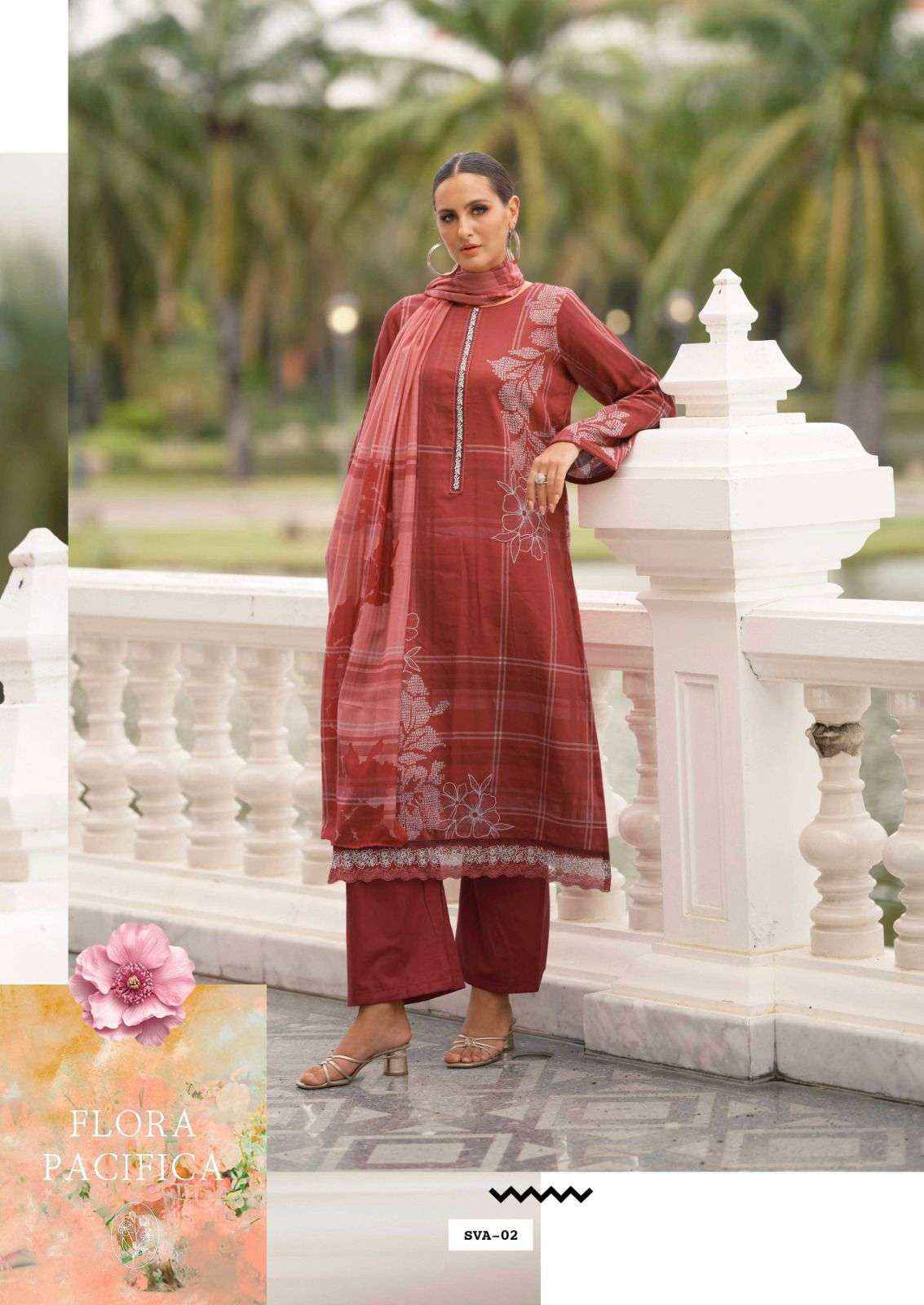 The Hermitage Shop Sva Digital Printed Fancy Lawn Dress Wholesalers Price ( 6 Pcs catalog )