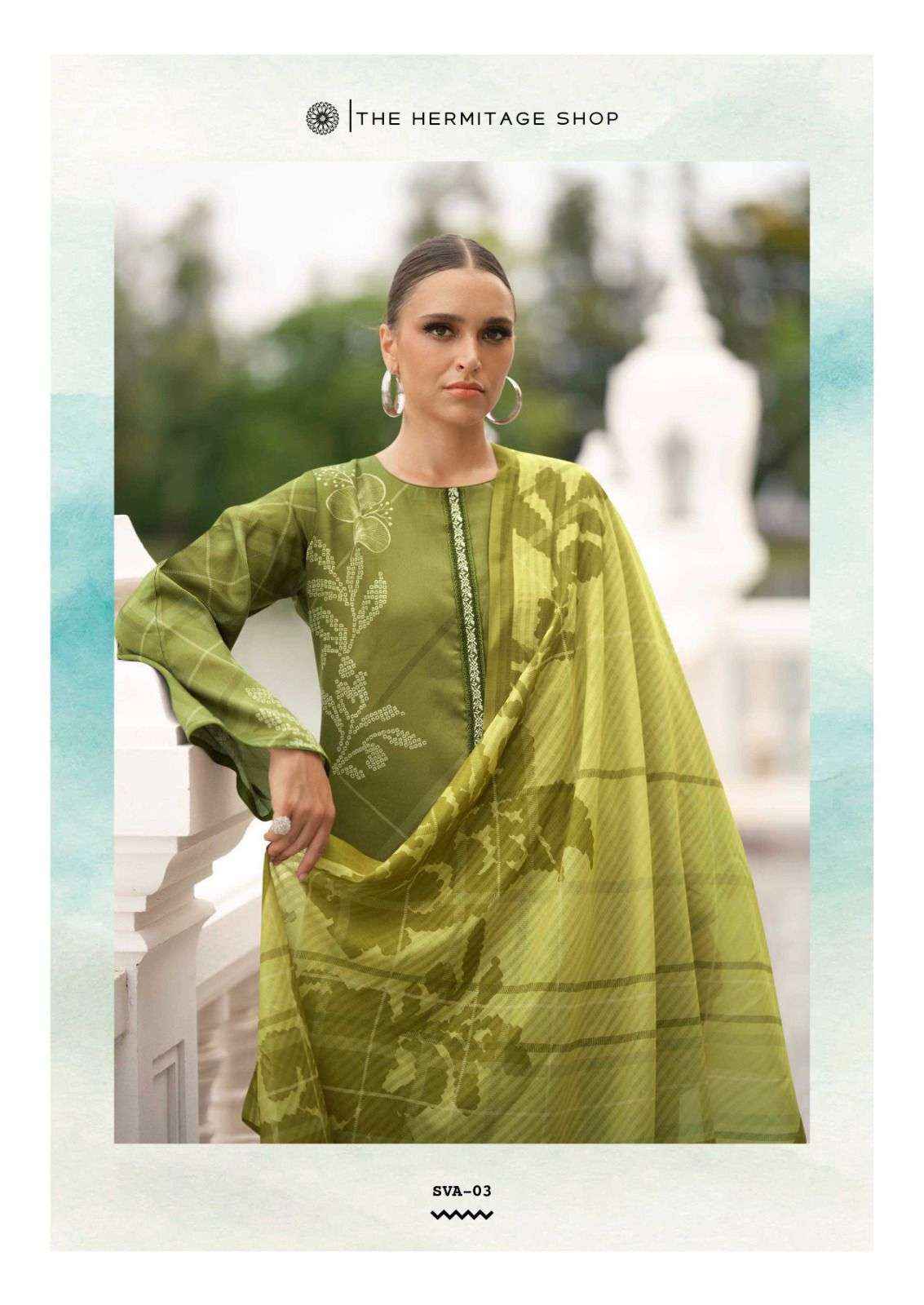The Hermitage Shop Sva Digital Printed Fancy Lawn Dress Wholesalers Price ( 6 Pcs catalog )