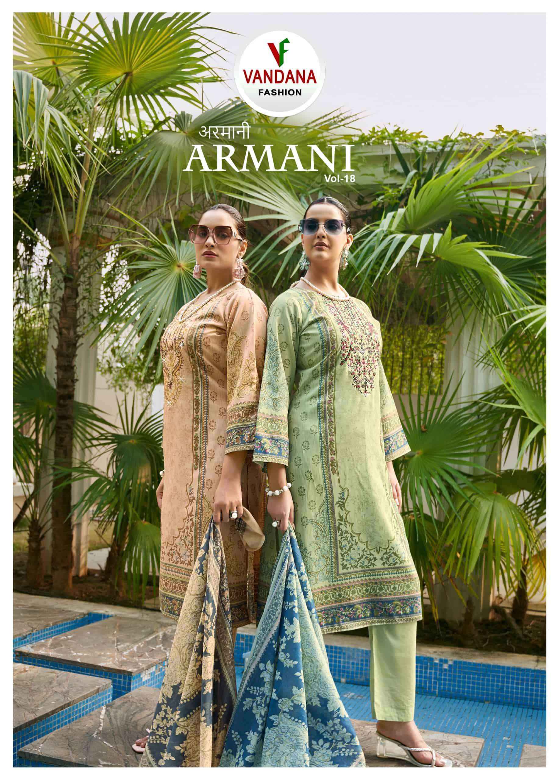 Vandana Fashion Armani Vol 18 Fancy Cotton Suit _ Wholesale Surat Rate ( 8 Pcs Catalog )