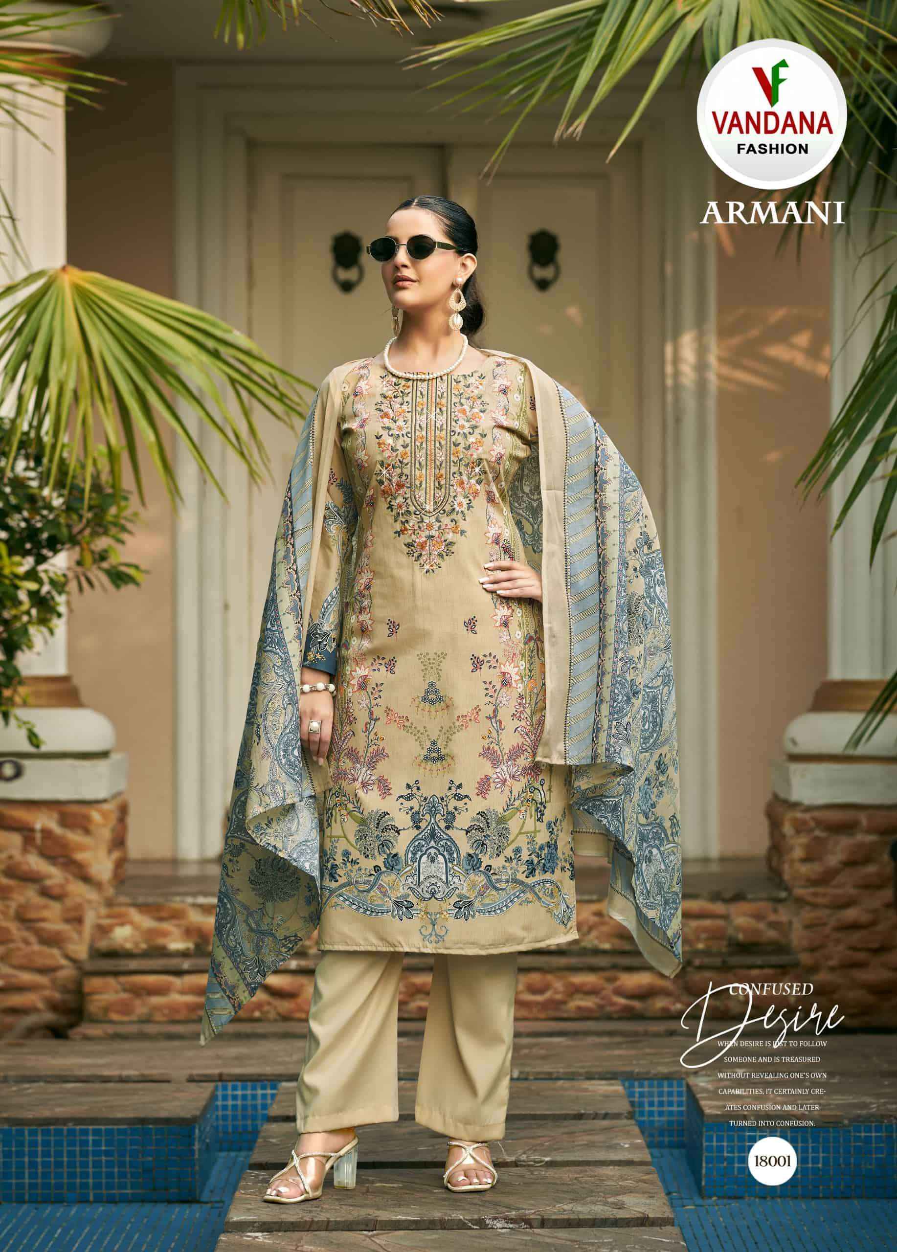 Vandana Fashion Armani Vol 18 Fancy Cotton Suit _ Wholesale Surat Rate ( 8 Pcs Catalog )