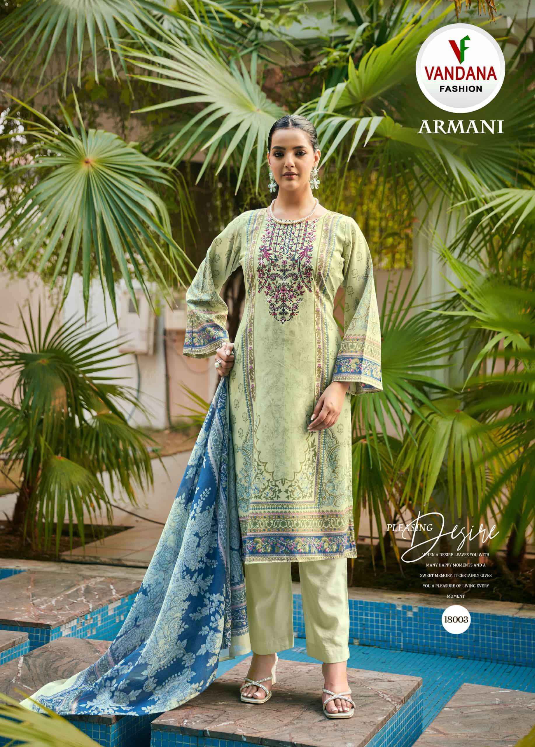 Vandana Fashion Armani Vol 18 Fancy Cotton Suit _ Wholesale Surat Rate ( 8 Pcs Catalog )