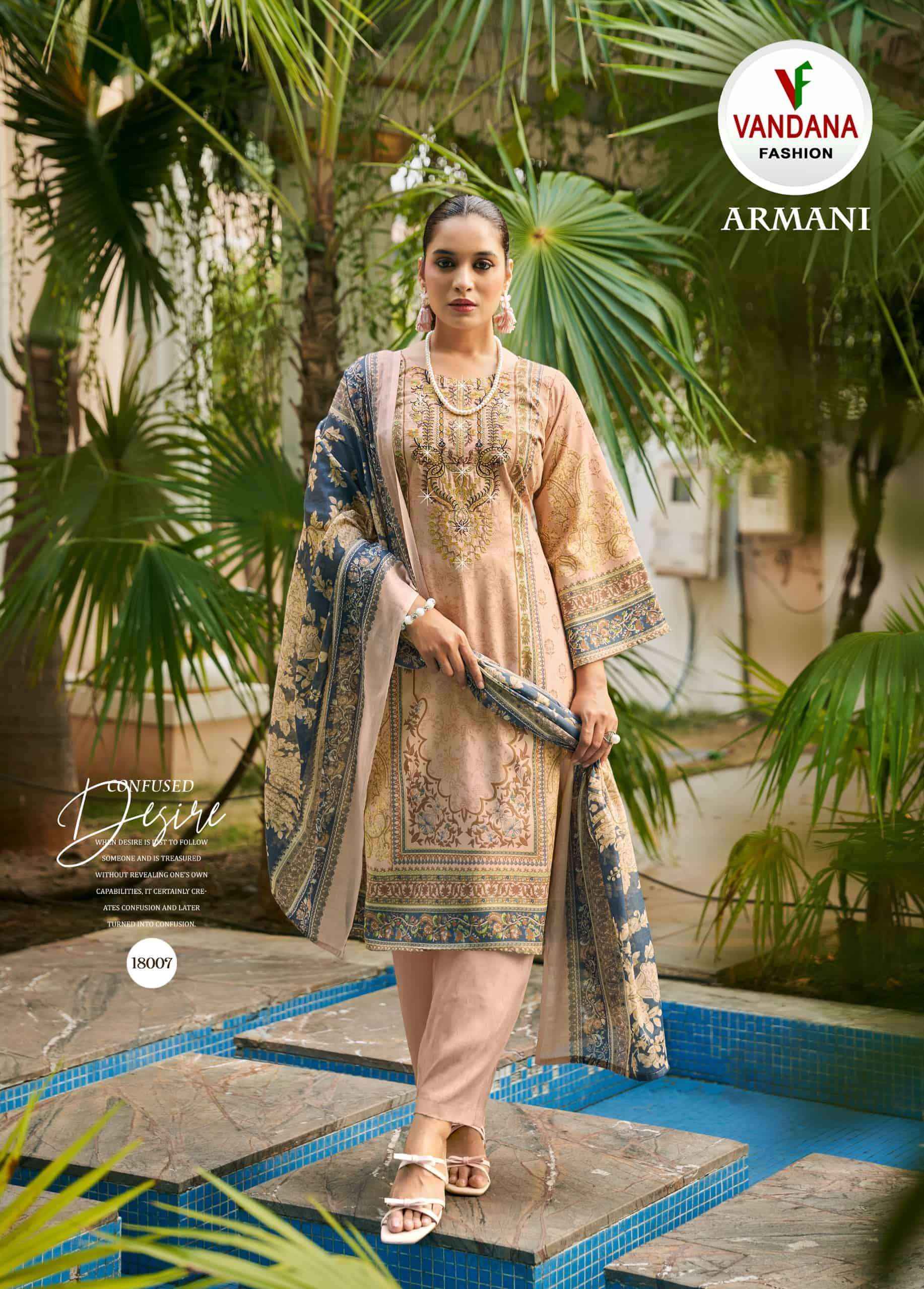 Vandana Fashion Armani Vol 18 Fancy Cotton Suit _ Wholesale Surat Rate ( 8 Pcs Catalog )