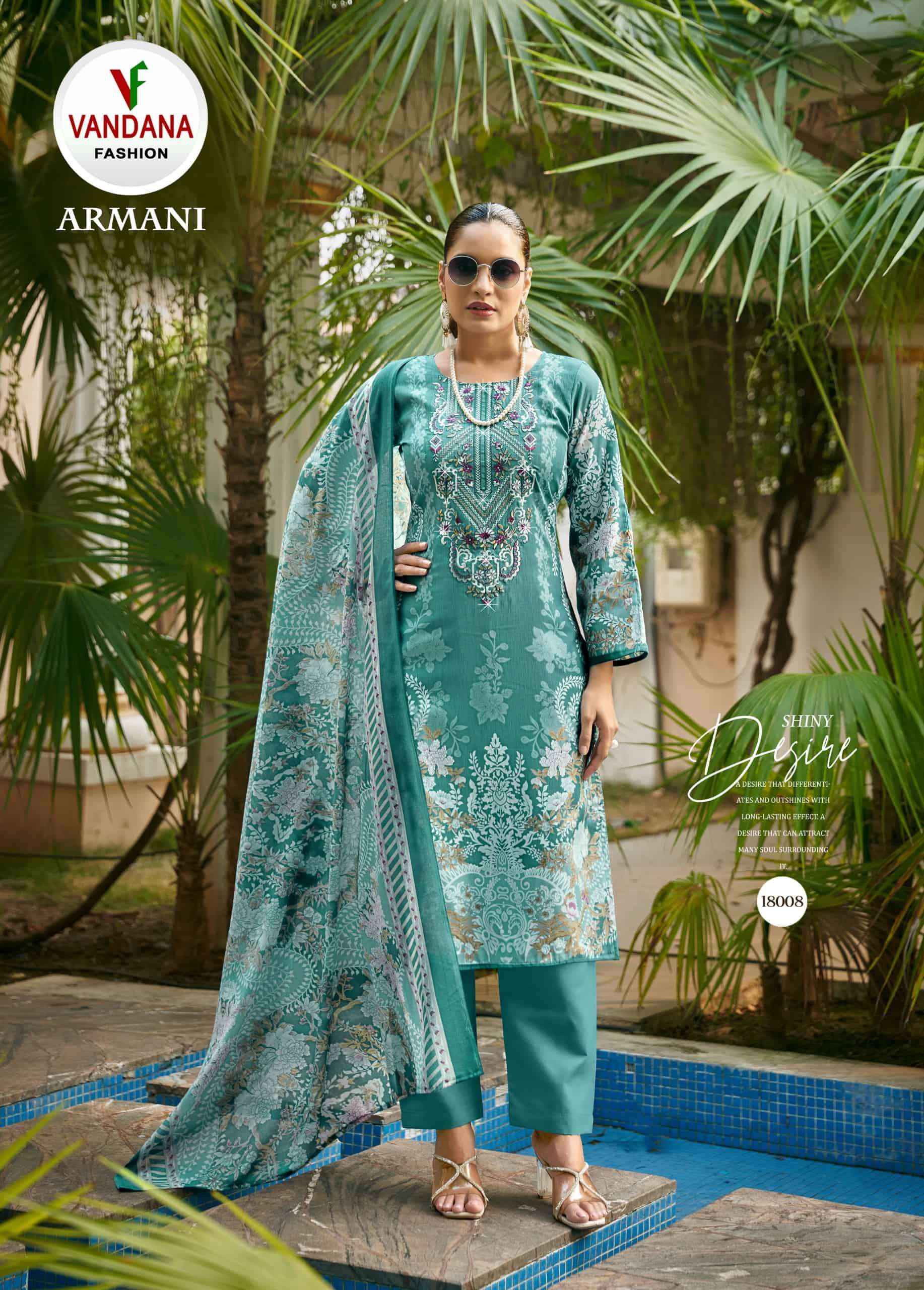 Vandana Fashion Armani Vol 18 Fancy Cotton Suit _ Wholesale Surat Rate ( 8 Pcs Catalog )