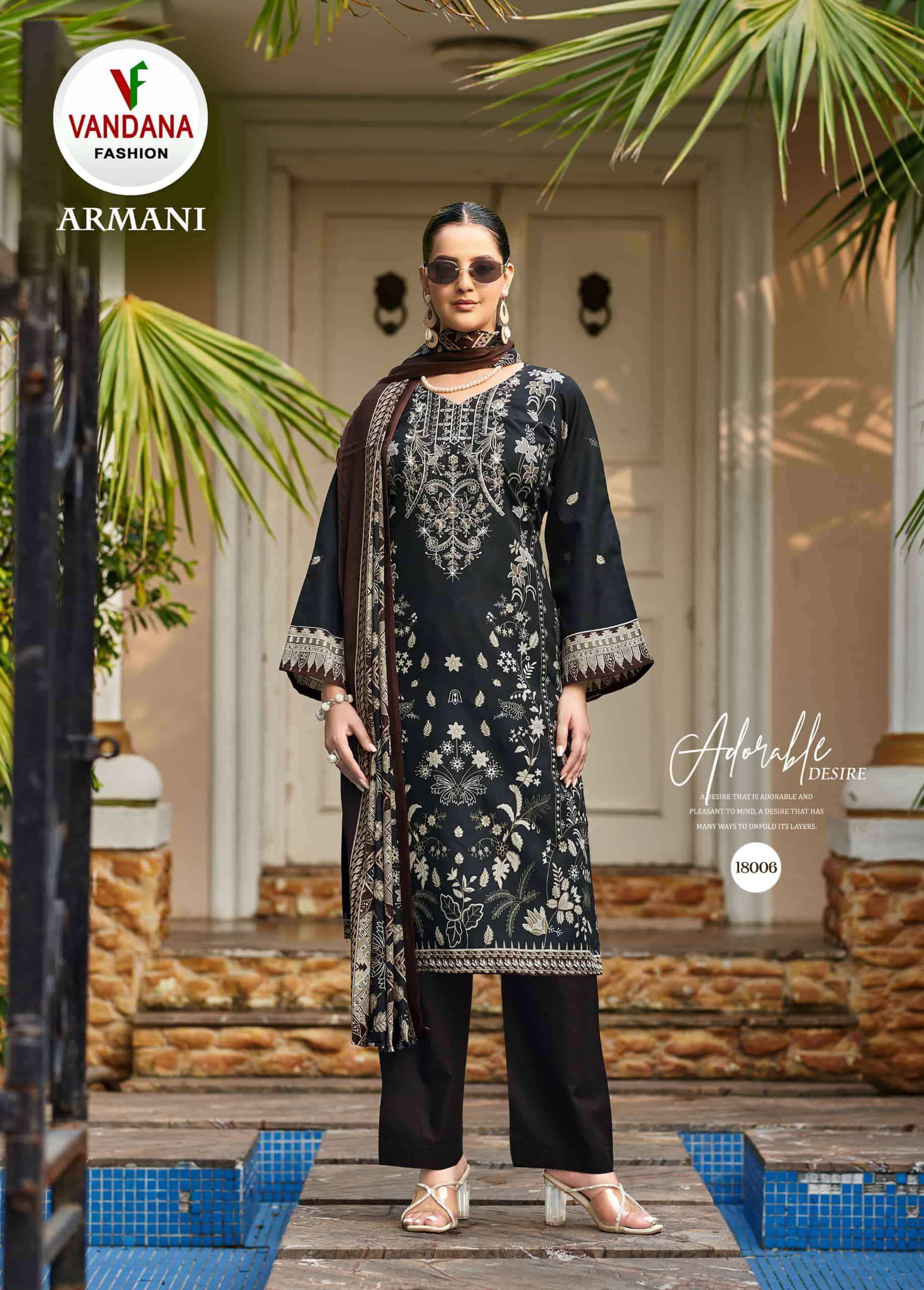Vandana Fashion Armani Vol 18 Fancy Cotton Suit _ Wholesale Surat Rate ( 8 Pcs Catalog )