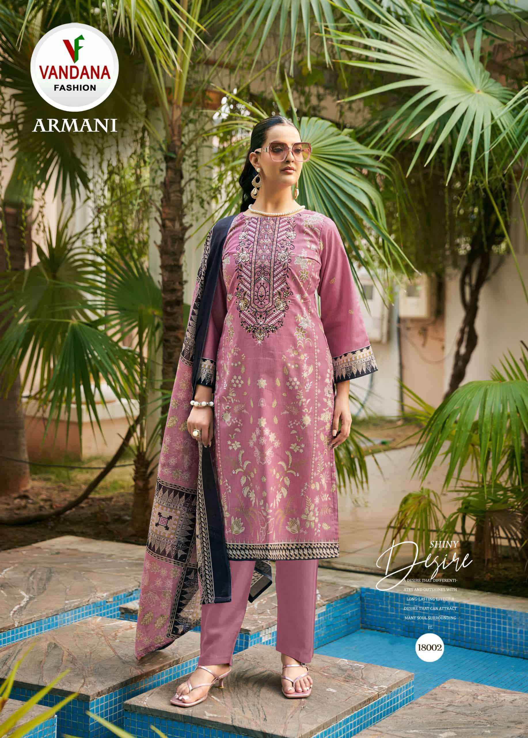 Vandana Fashion Armani Vol 18 Fancy Cotton Suit _ Wholesale Surat Rate ( 8 Pcs Catalog )