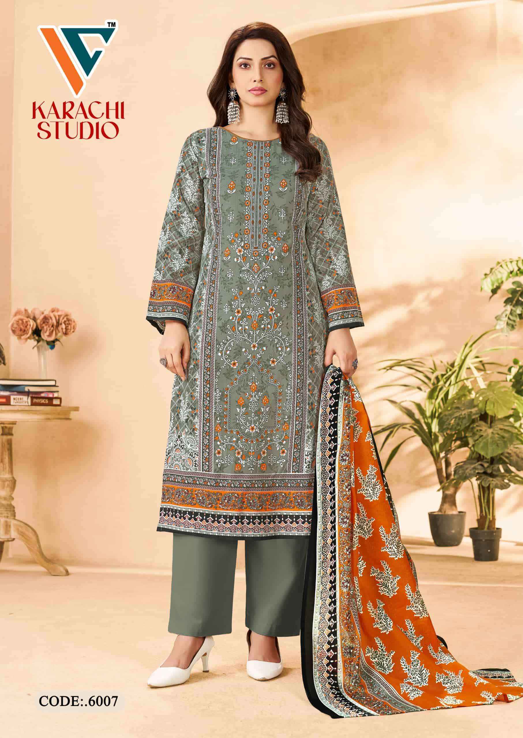 Vandana Fashion Karachi Studio Vol 6 Printed Karachi Cotton Suit _ Surat Wholesale Textile Price ( 8 Pcs Catalog )