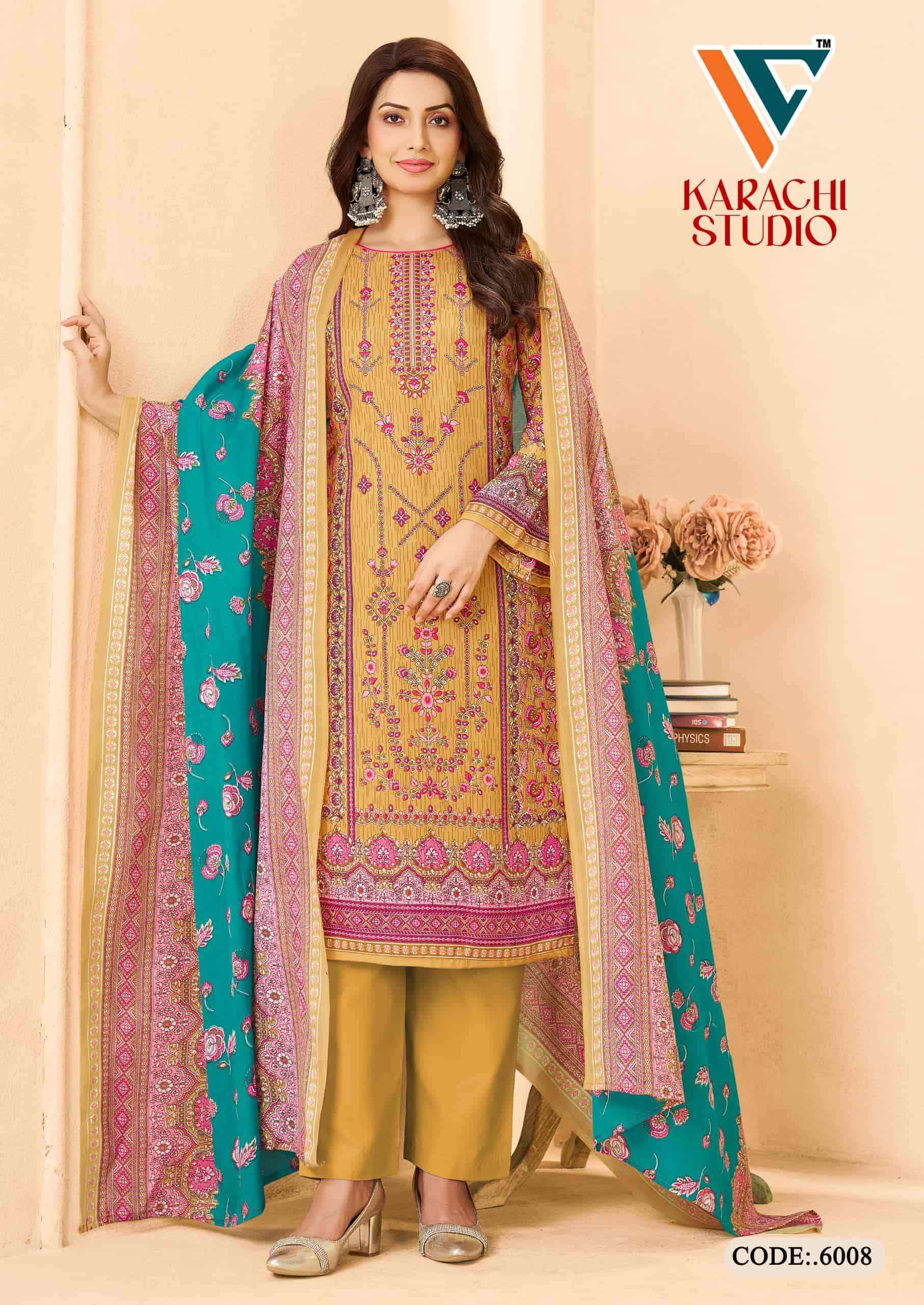Vandana Fashion Karachi Studio Vol 6 Printed Karachi Cotton Suit _ Surat Wholesale Textile Price ( 8 Pcs Catalog )