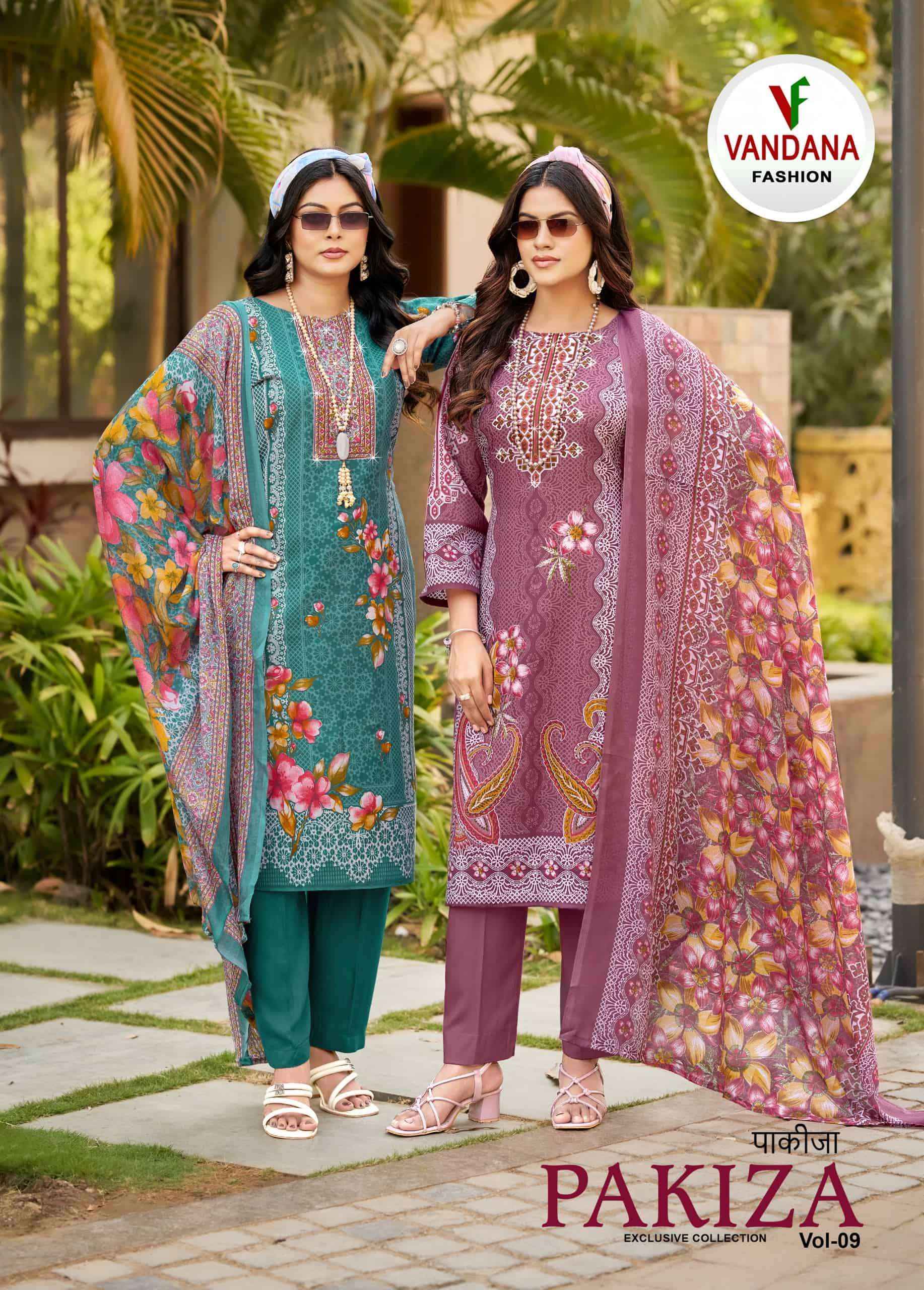 Vandana Fashion Pakiza Vol 9 Printed Unstitch Cotton Salwar Suit _ Wholesale Surat Rate ( 8 Pcs Catalog )