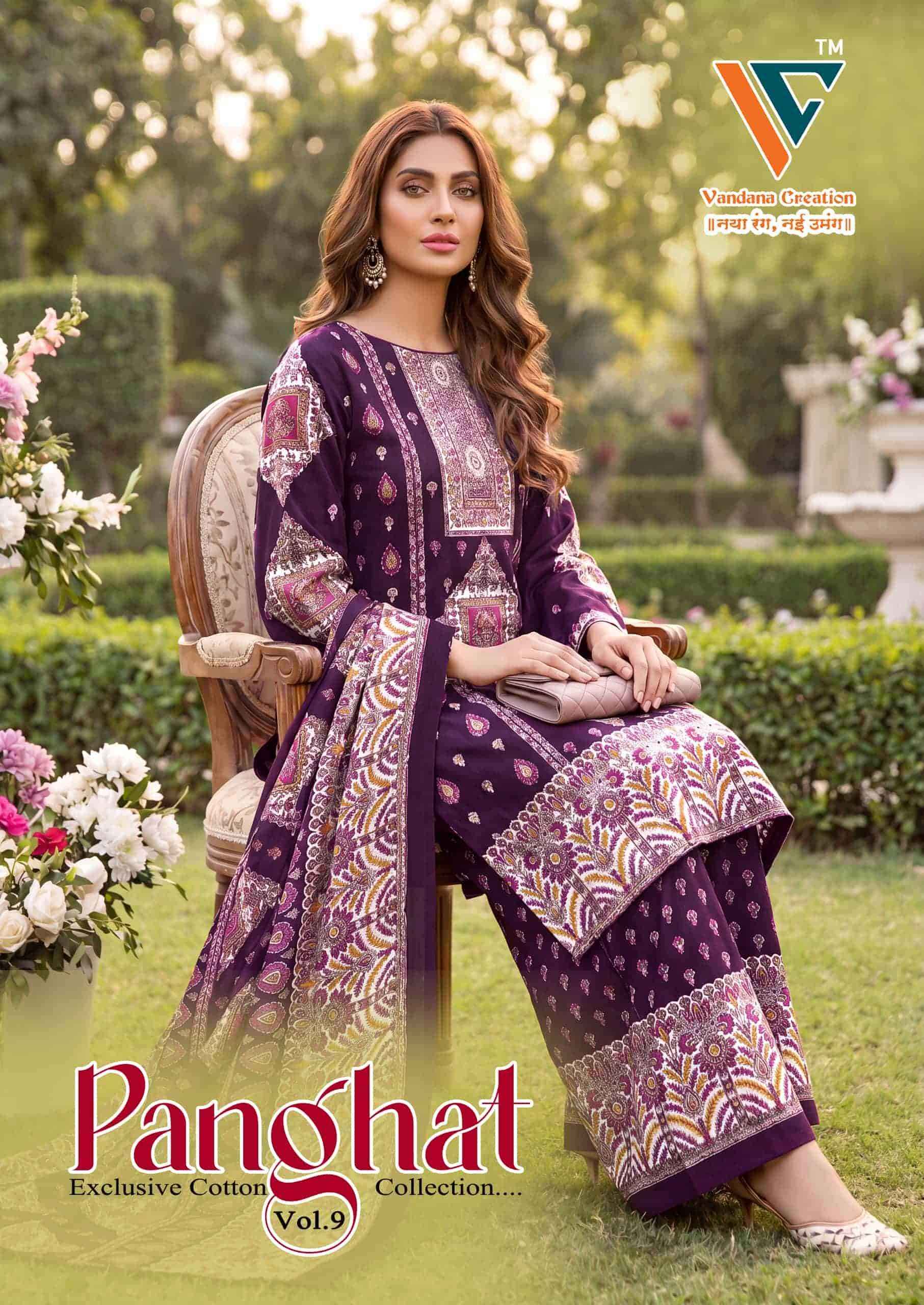 Vandana Fashion Panghat Vol 9 Exclusive Cotton Pakistani Deigns Dress _ Wholesale Surat ( 8 Pcs Catalog )