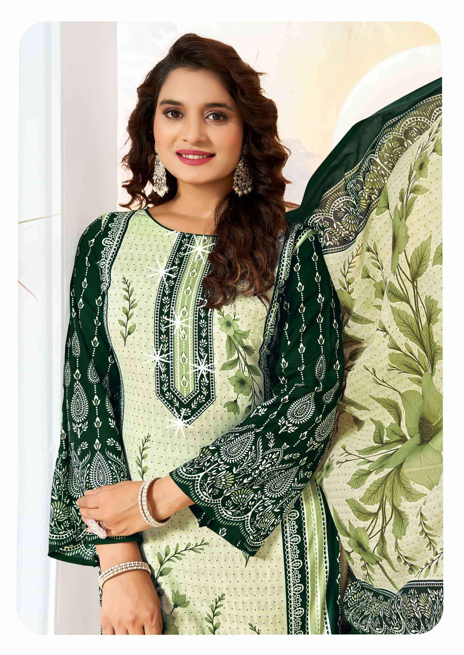 Vandana Fashion Shanaya Vol 9 Fancy Work Karachi Cotton Dress _ Wholesale Surat ( 8 Pcs Catalog )