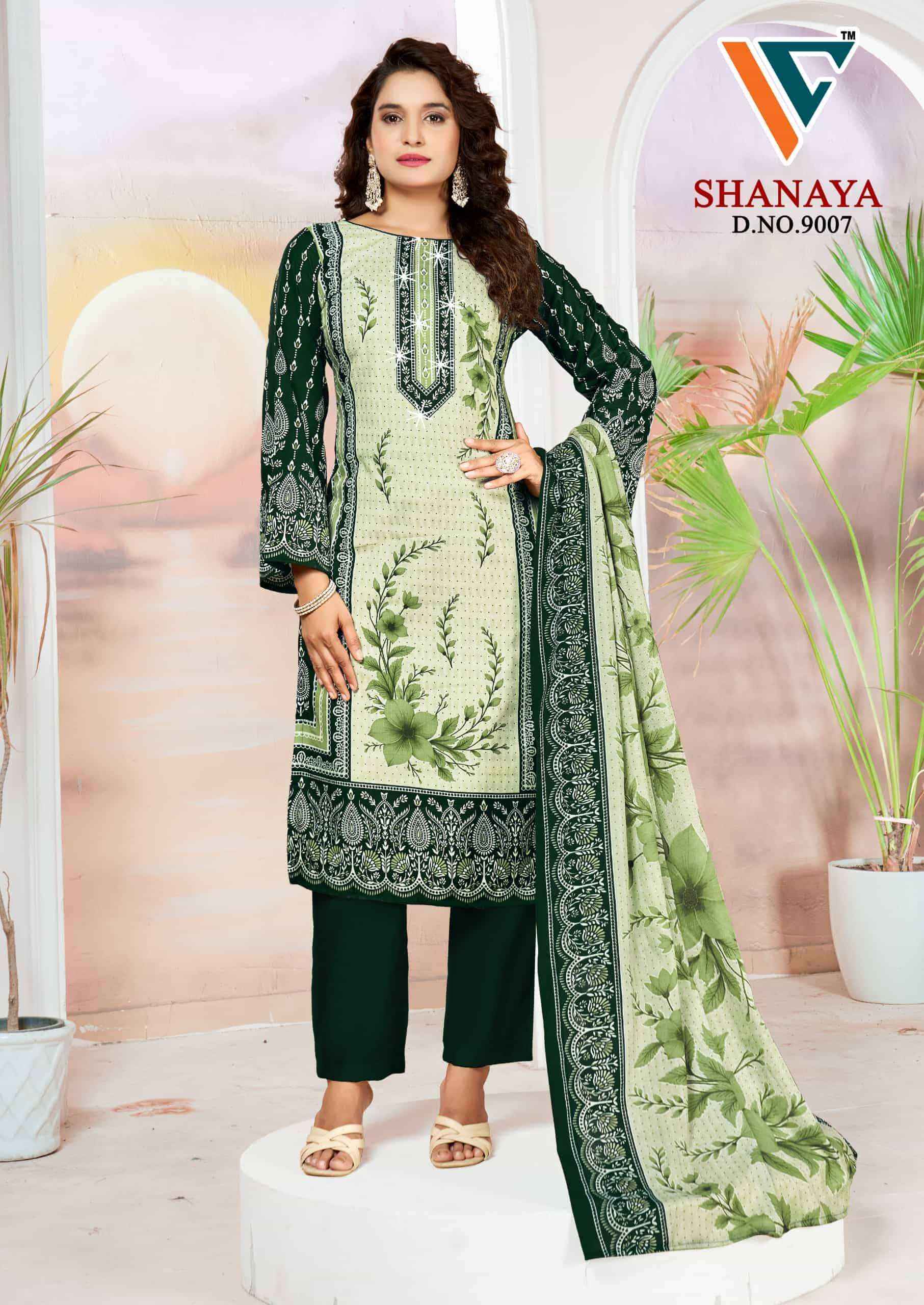 Vandana Fashion Shanaya Vol 9 Fancy Work Karachi Cotton Dress _ Wholesale Surat ( 8 Pcs Catalog )