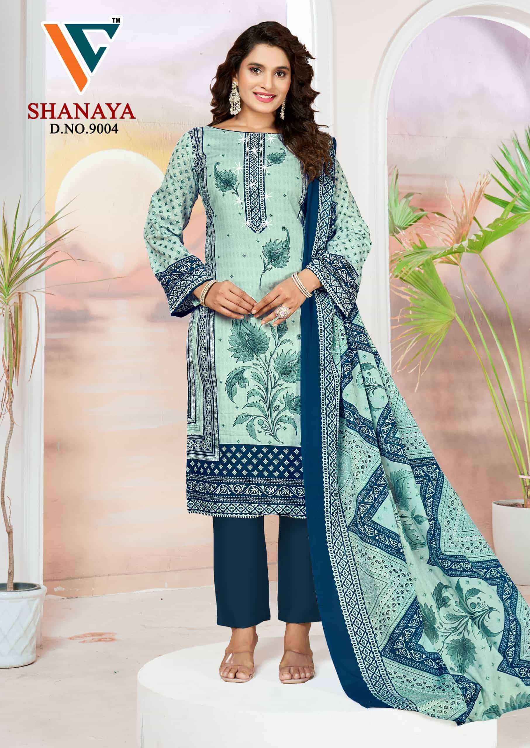 Vandana Fashion Shanaya Vol 9 Fancy Work Karachi Cotton Dress _ Wholesale Surat ( 8 Pcs Catalog )