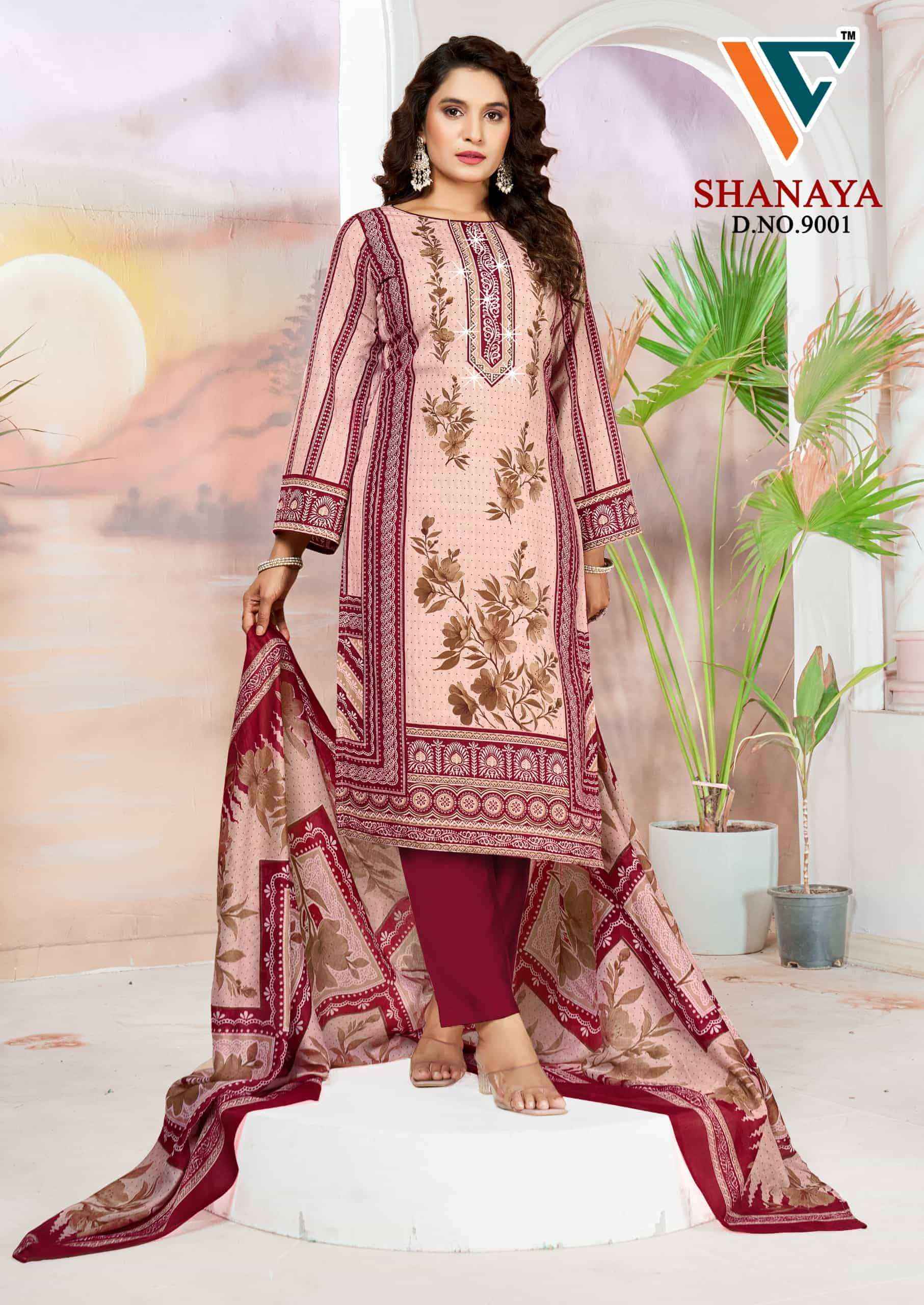 Vandana Fashion Shanaya Vol 9 Fancy Work Karachi Cotton Dress _ Wholesale Surat ( 8 Pcs Catalog )
