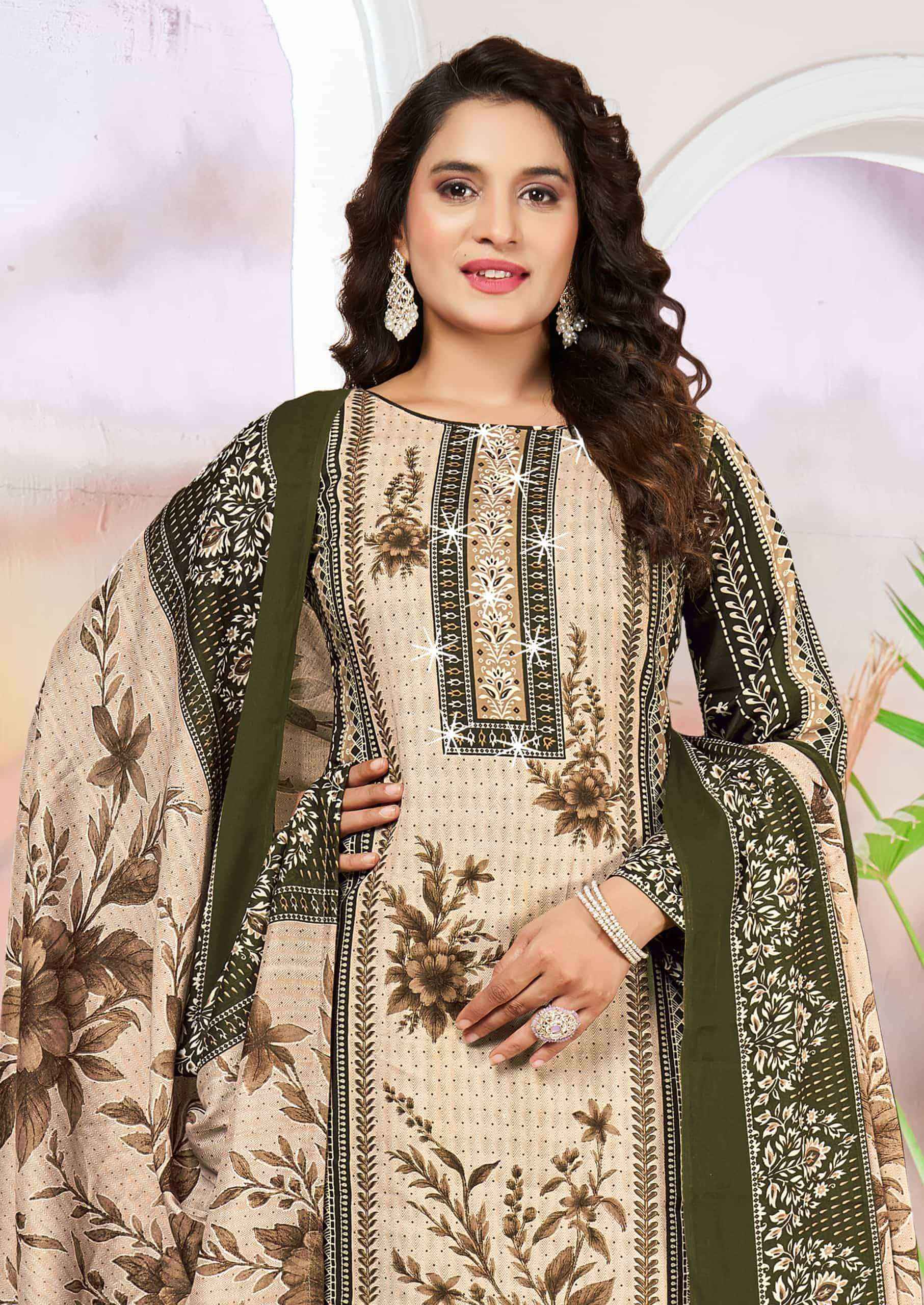 Vandana Fashion Shanaya Vol 9 Fancy Work Karachi Cotton Dress _ Wholesale Surat ( 8 Pcs Catalog )