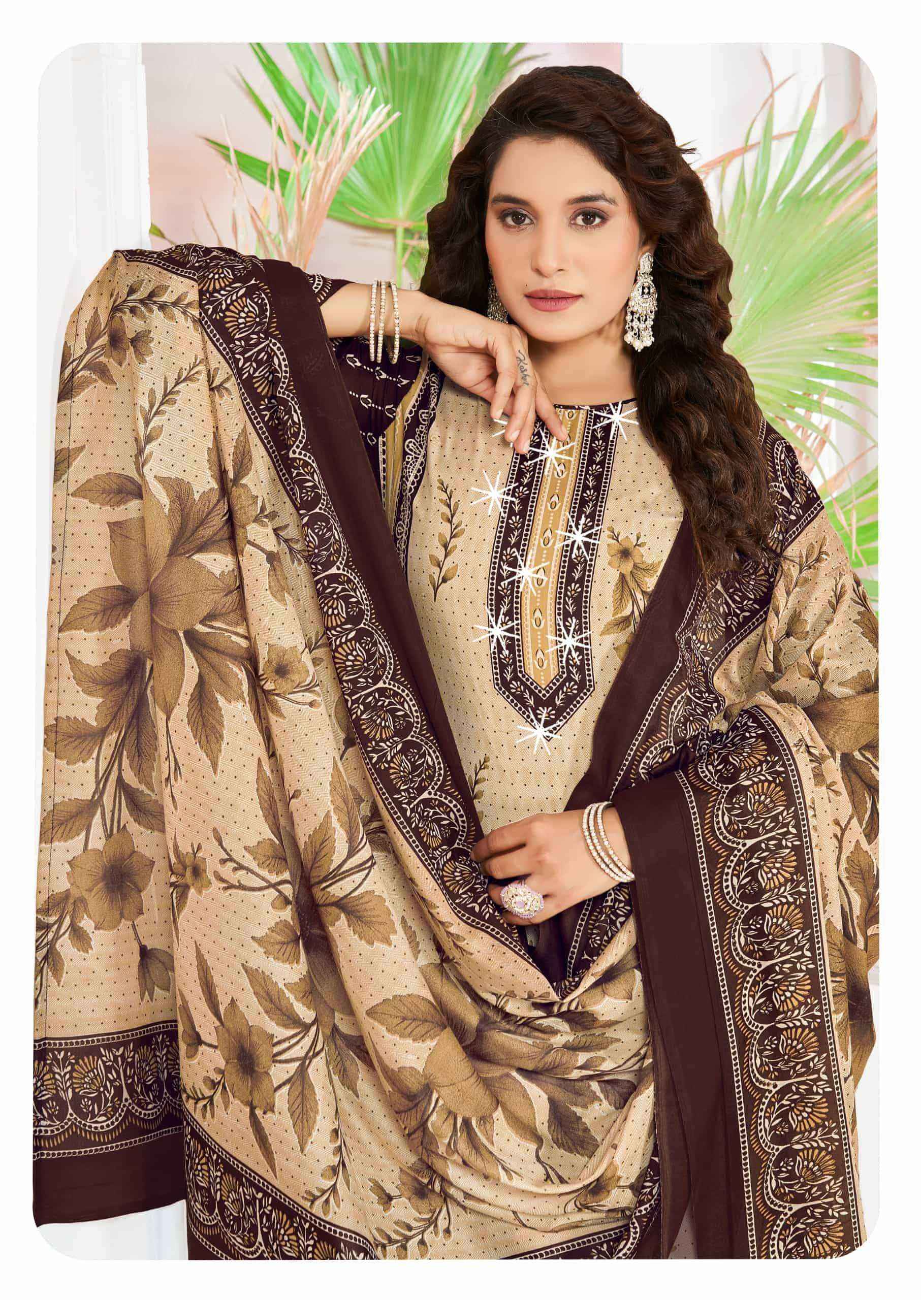 Vandana Fashion Shanaya Vol 9 Fancy Work Karachi Cotton Dress _ Wholesale Surat ( 8 Pcs Catalog )