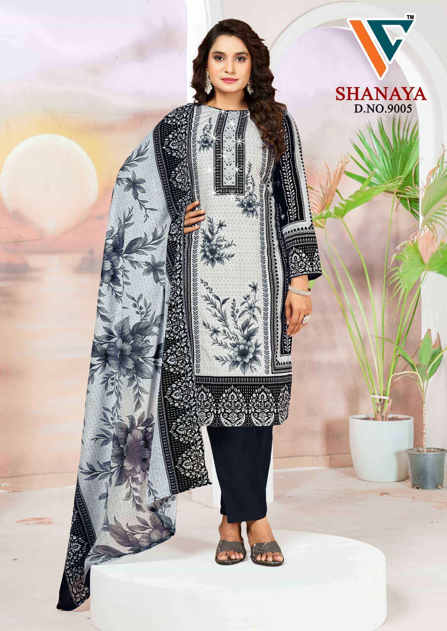 Vandana Fashion Shanaya Vol 9 Fancy Work Karachi Cotton Dress _ Wholesale Surat ( 8 Pcs Catalog )