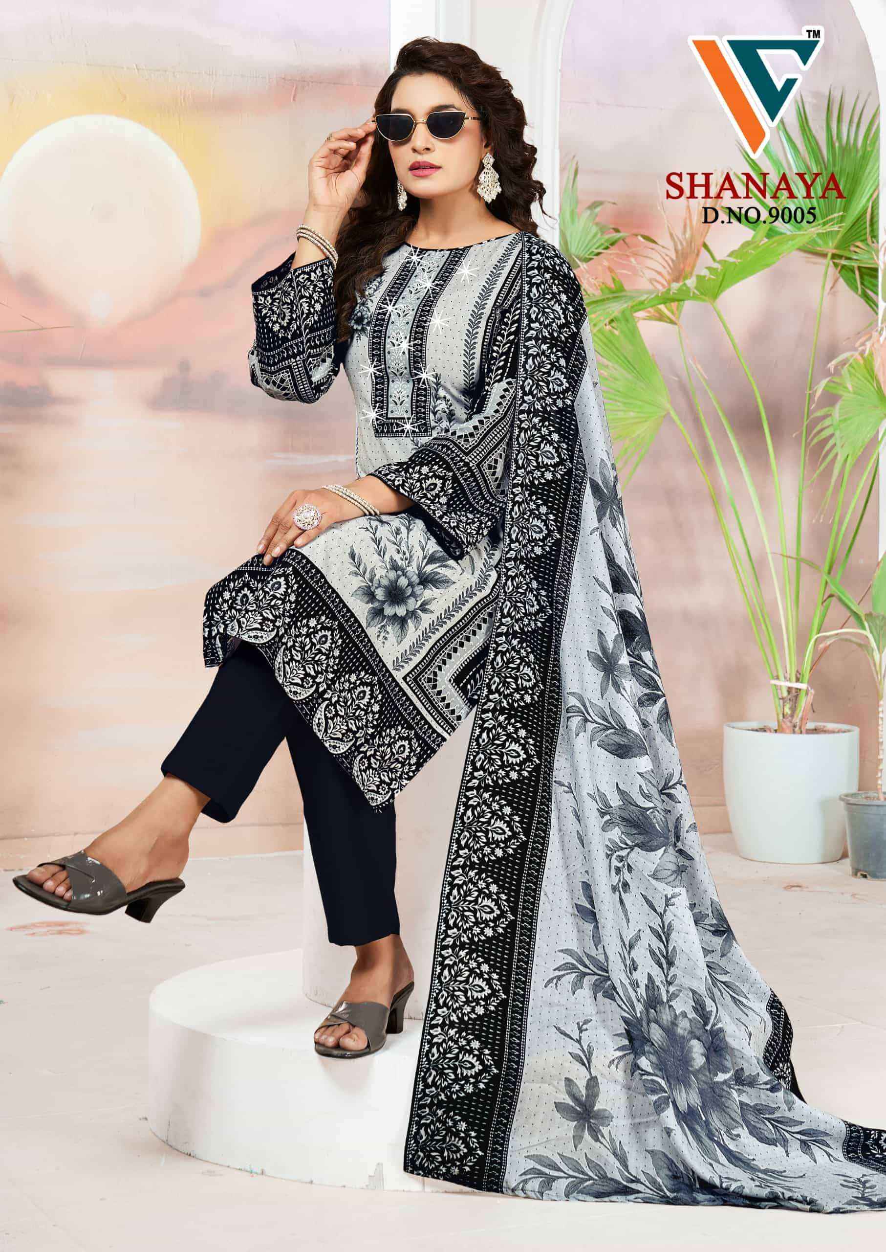 Vandana Fashion Shanaya Vol 9 Fancy Work Karachi Cotton Dress _ Wholesale Surat ( 8 Pcs Catalog )