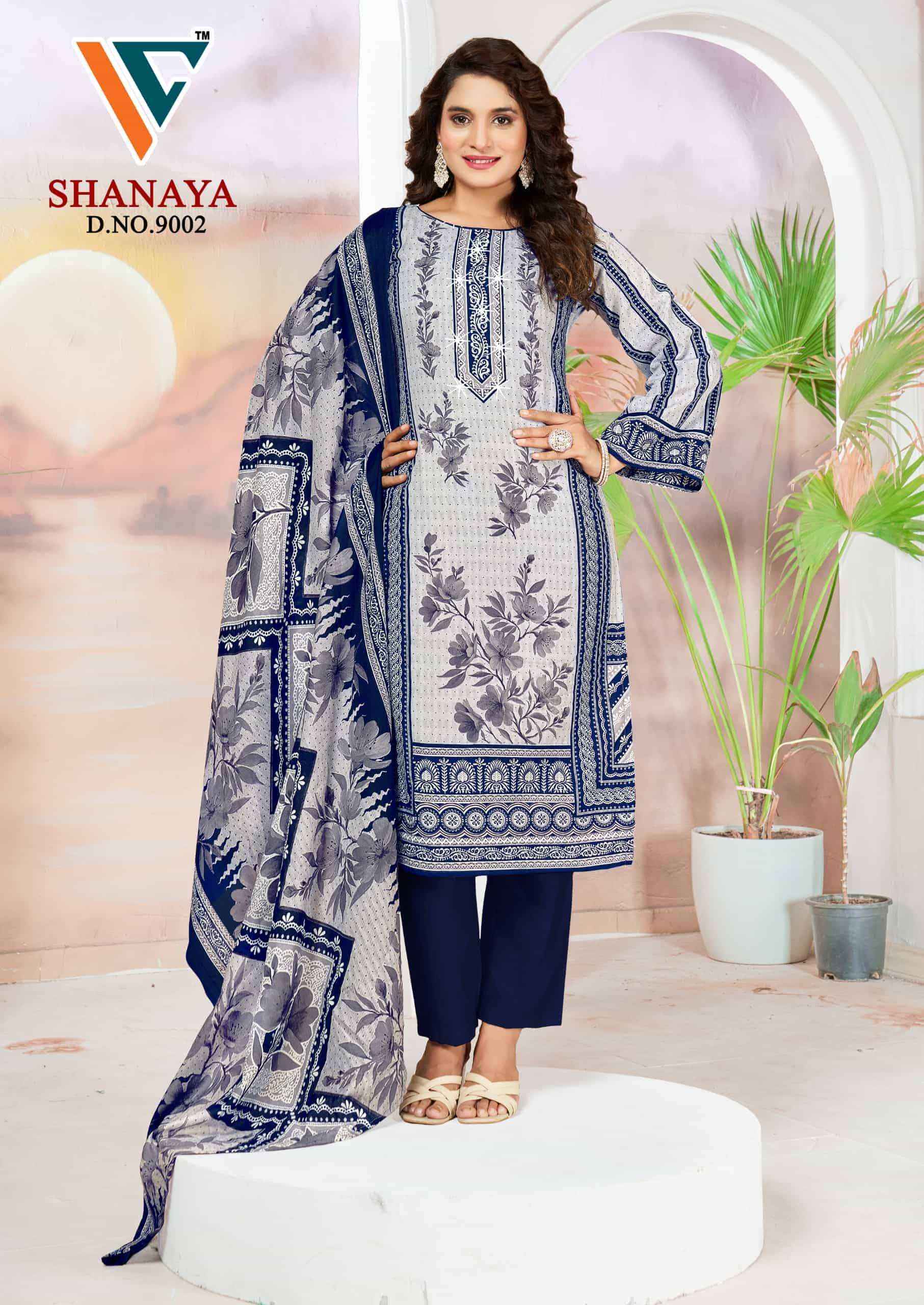 Vandana Fashion Shanaya Vol 9 Fancy Work Karachi Cotton Dress _ Wholesale Surat ( 8 Pcs Catalog )