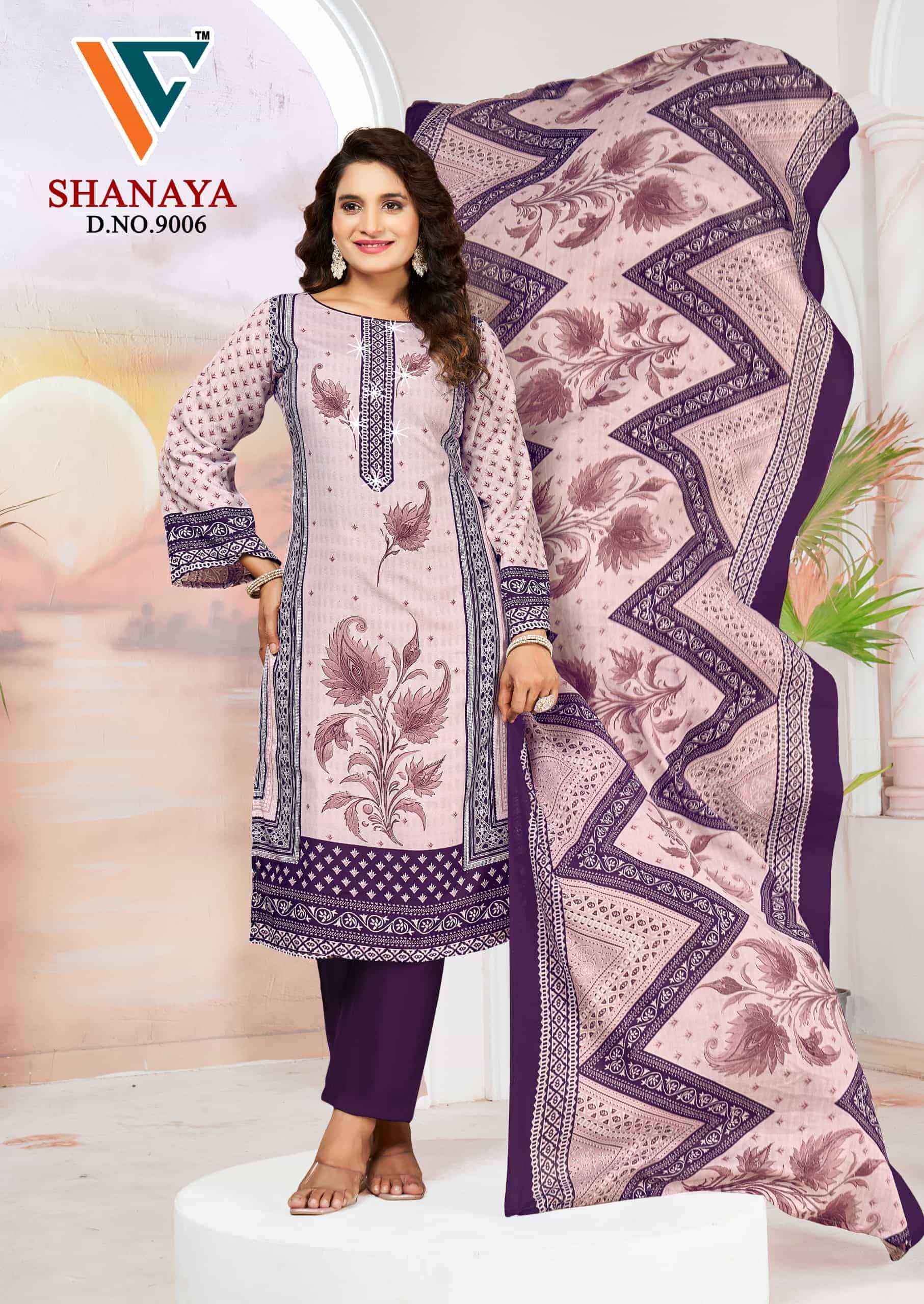 Vandana Fashion Shanaya Vol 9 Fancy Work Karachi Cotton Dress _ Wholesale Surat ( 8 Pcs Catalog )