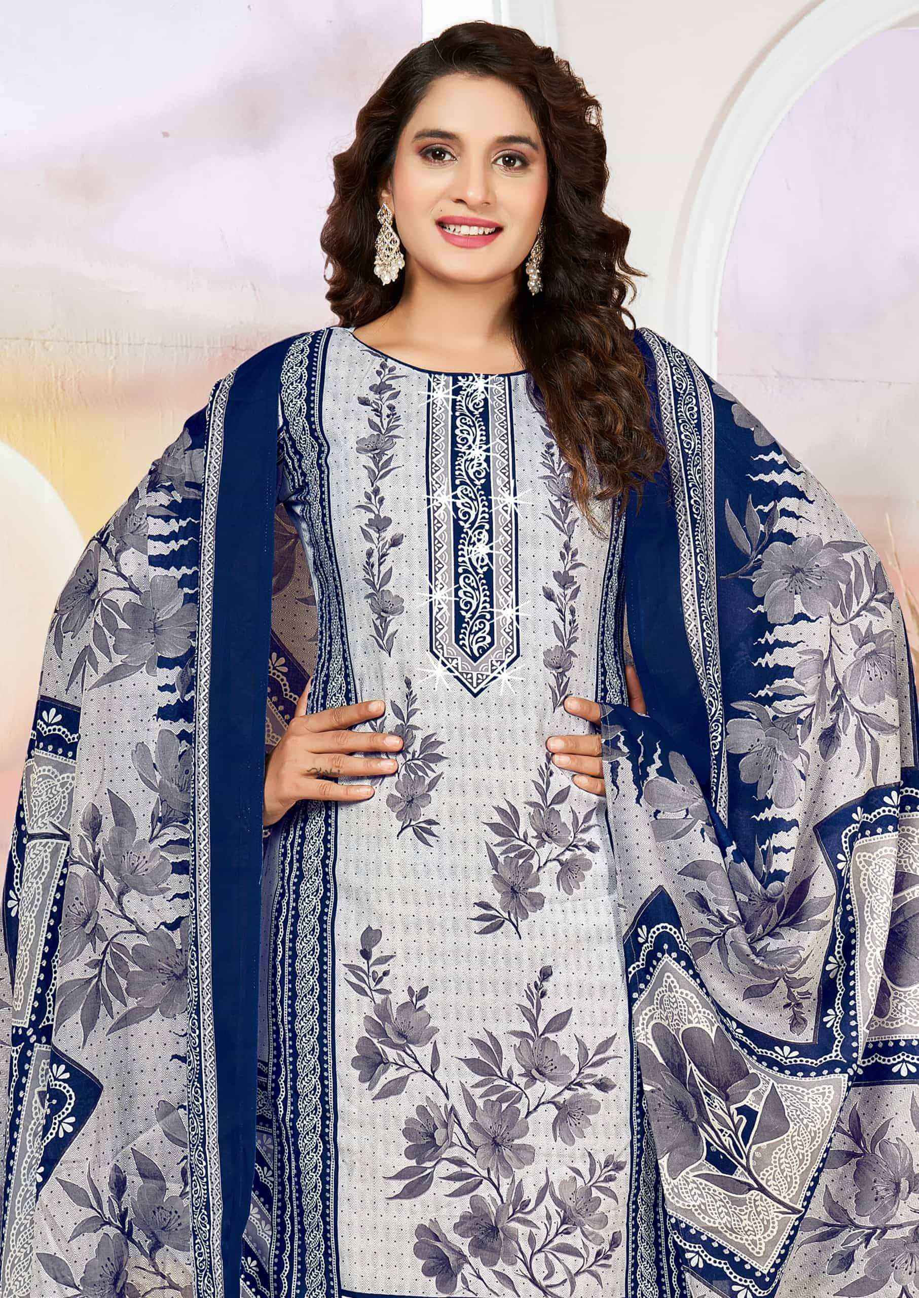 Vandana Fashion Shanaya Vol 9 Fancy Work Karachi Cotton Dress _ Wholesale Surat ( 8 Pcs Catalog )