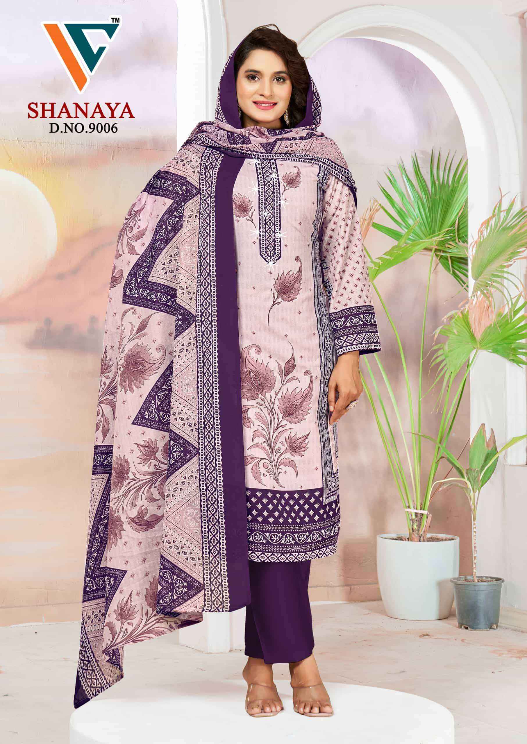 Vandana Fashion Shanaya Vol 9 Fancy Work Karachi Cotton Dress _ Wholesale Surat ( 8 Pcs Catalog )