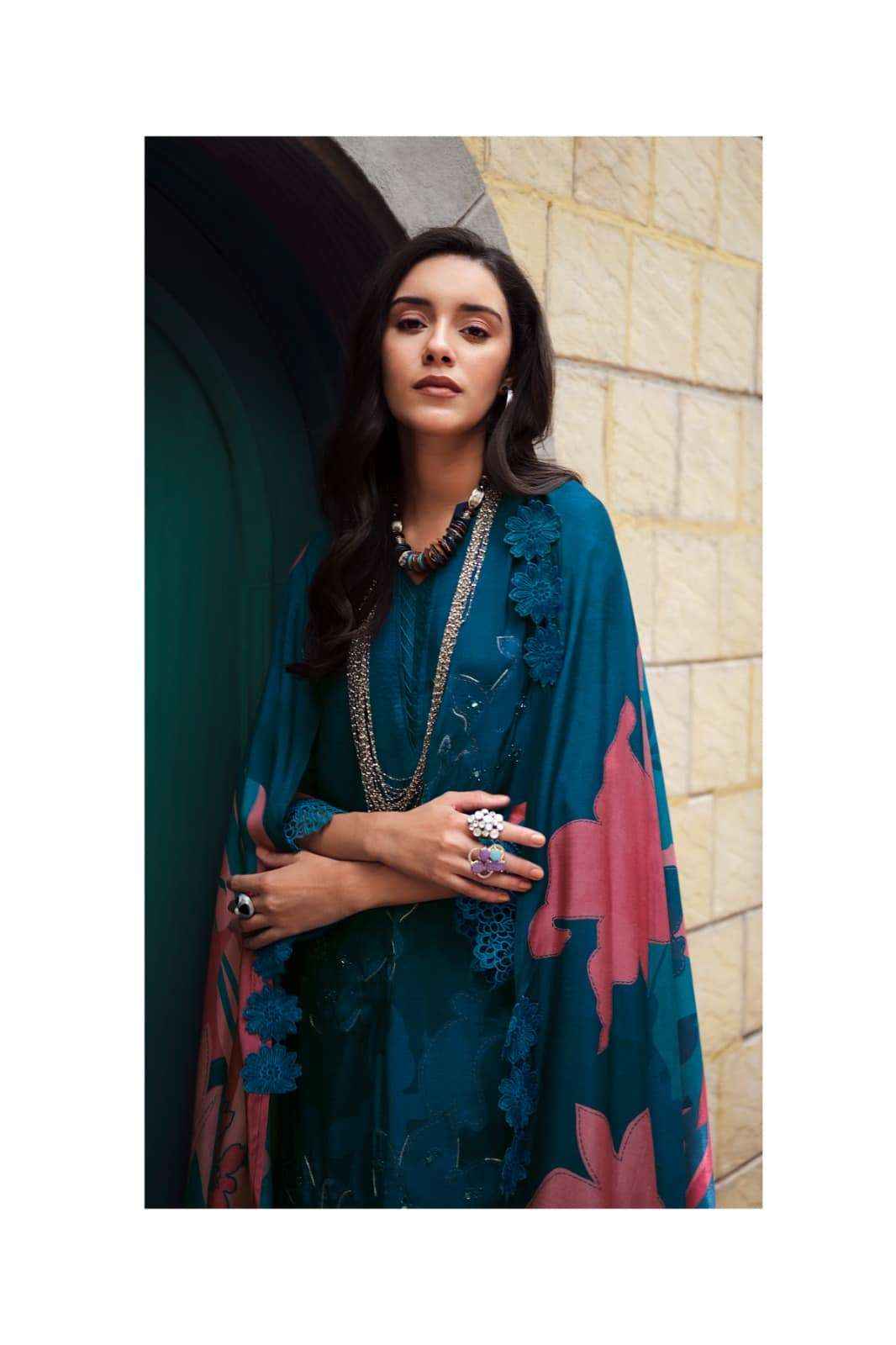 Varsha House Of Tulips Premium Designs Muslin Salwar Kameez _ Surat Wholesale Bazaar ( 5 Pcs Catalog )