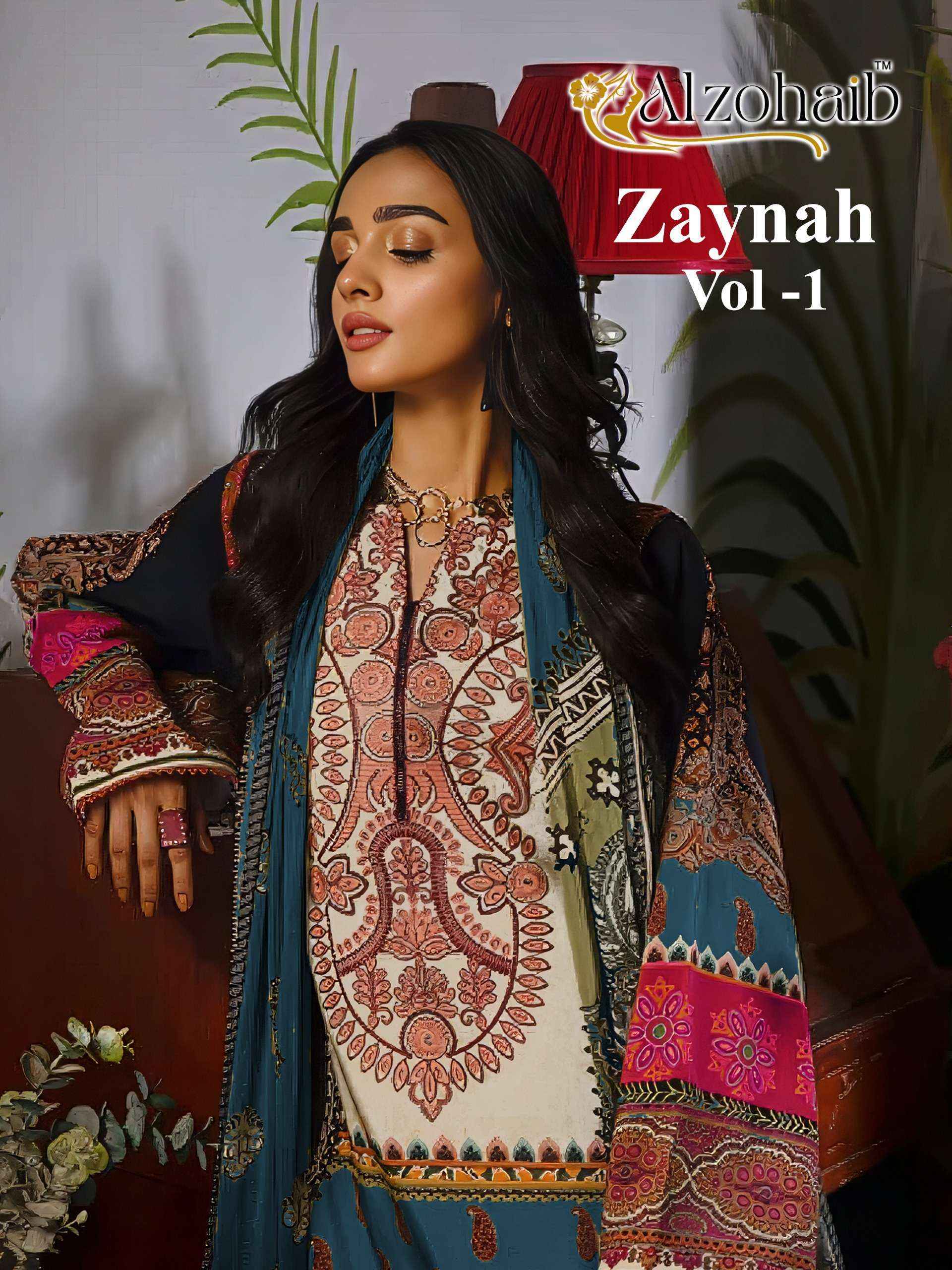 Al Zohaib Zaynah Vol 1 Cotton Dress Material _ Wholesale Market Surat ( 4 pcs Catalogue )