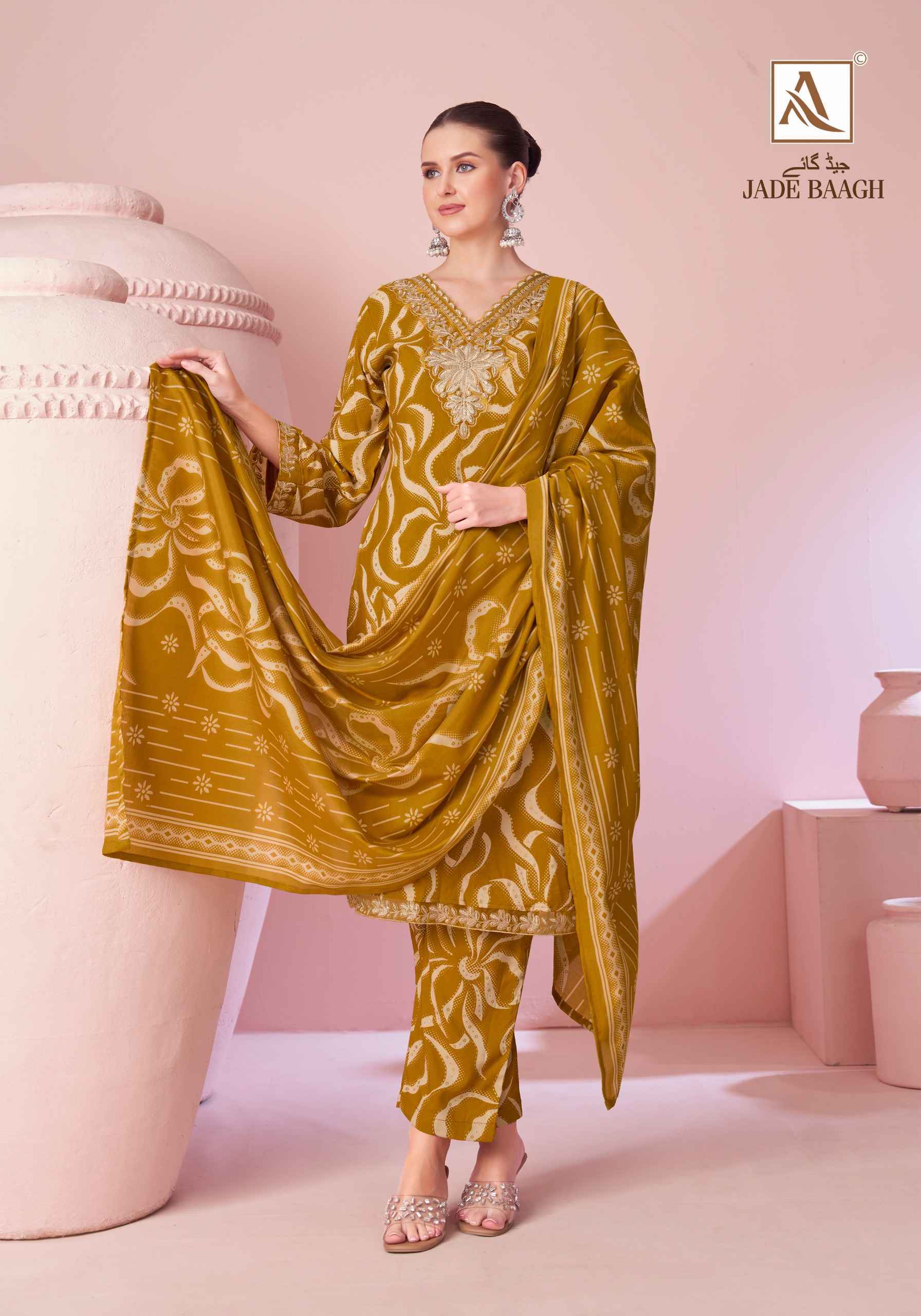 Alok Jade Bagh Viscose Reyon Dress Material Wholesale Surat ( 6 pcs Catalogue )