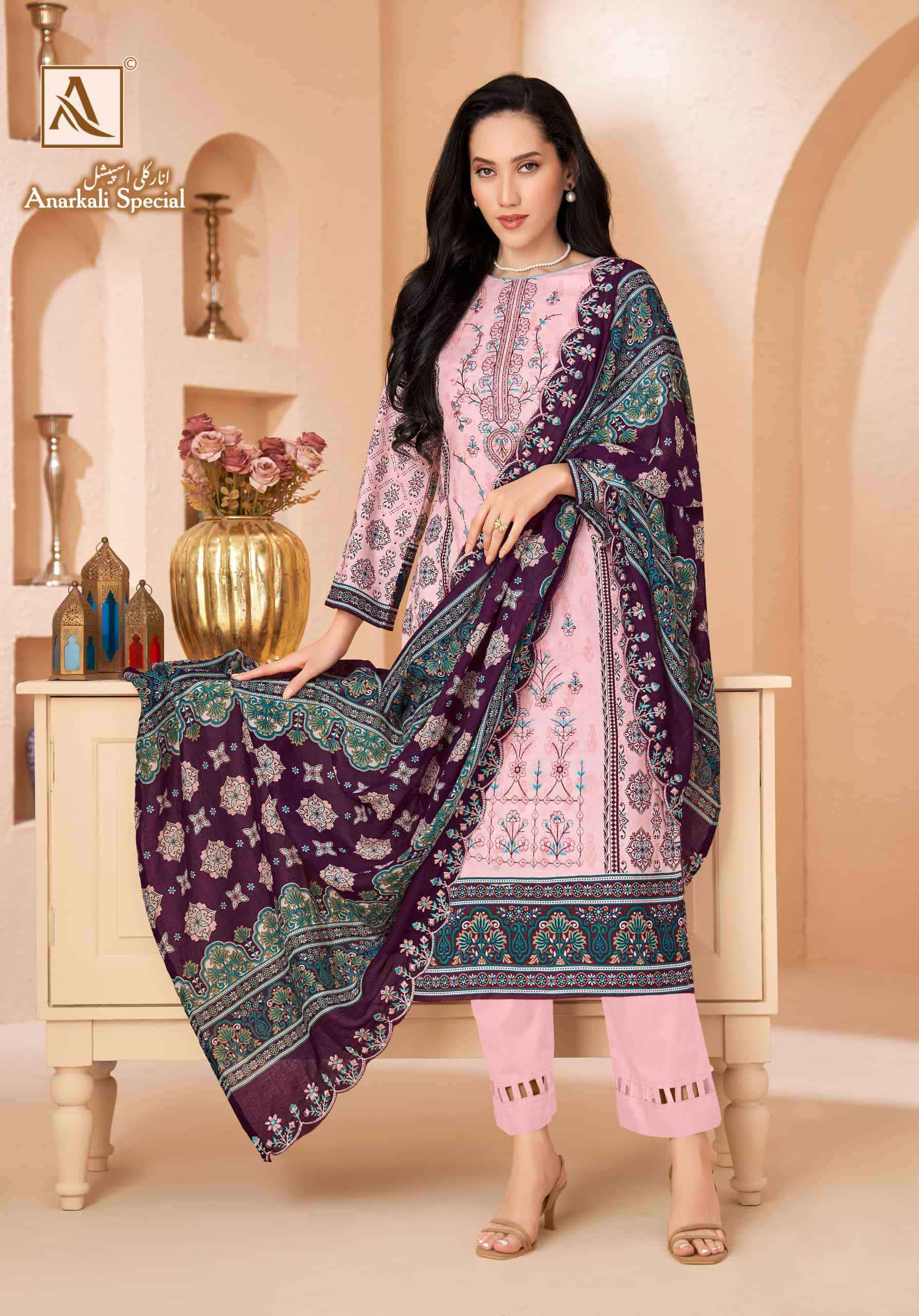 Alok Suit Anarkali Special Pure Cotton Dress Material _ Wholesale Factory Rate ( 8 Pcs Catalog )
