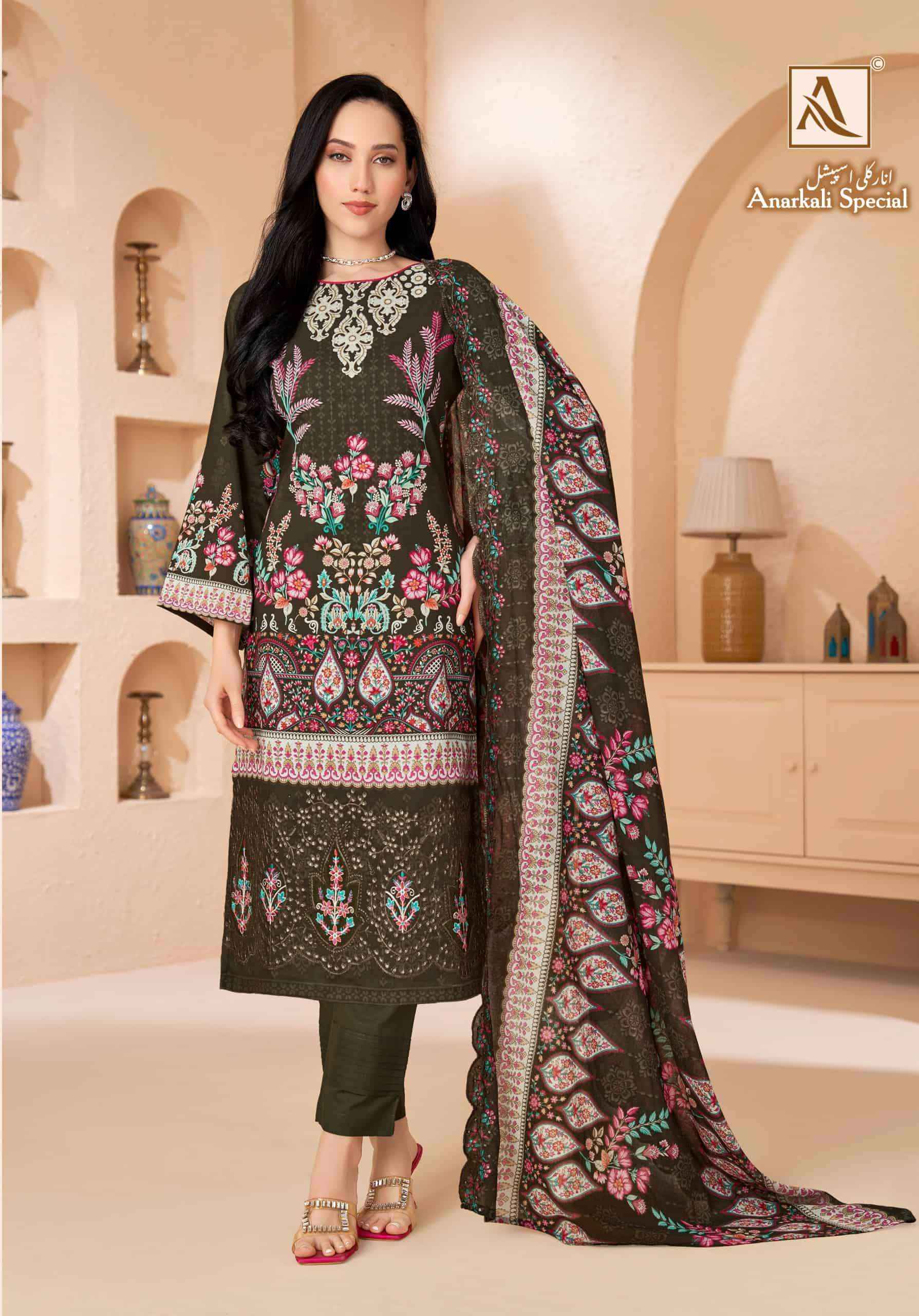 Alok Suit Anarkali Special Pure Cotton Dress Material _ Wholesale Factory Rate ( 8 Pcs Catalog )