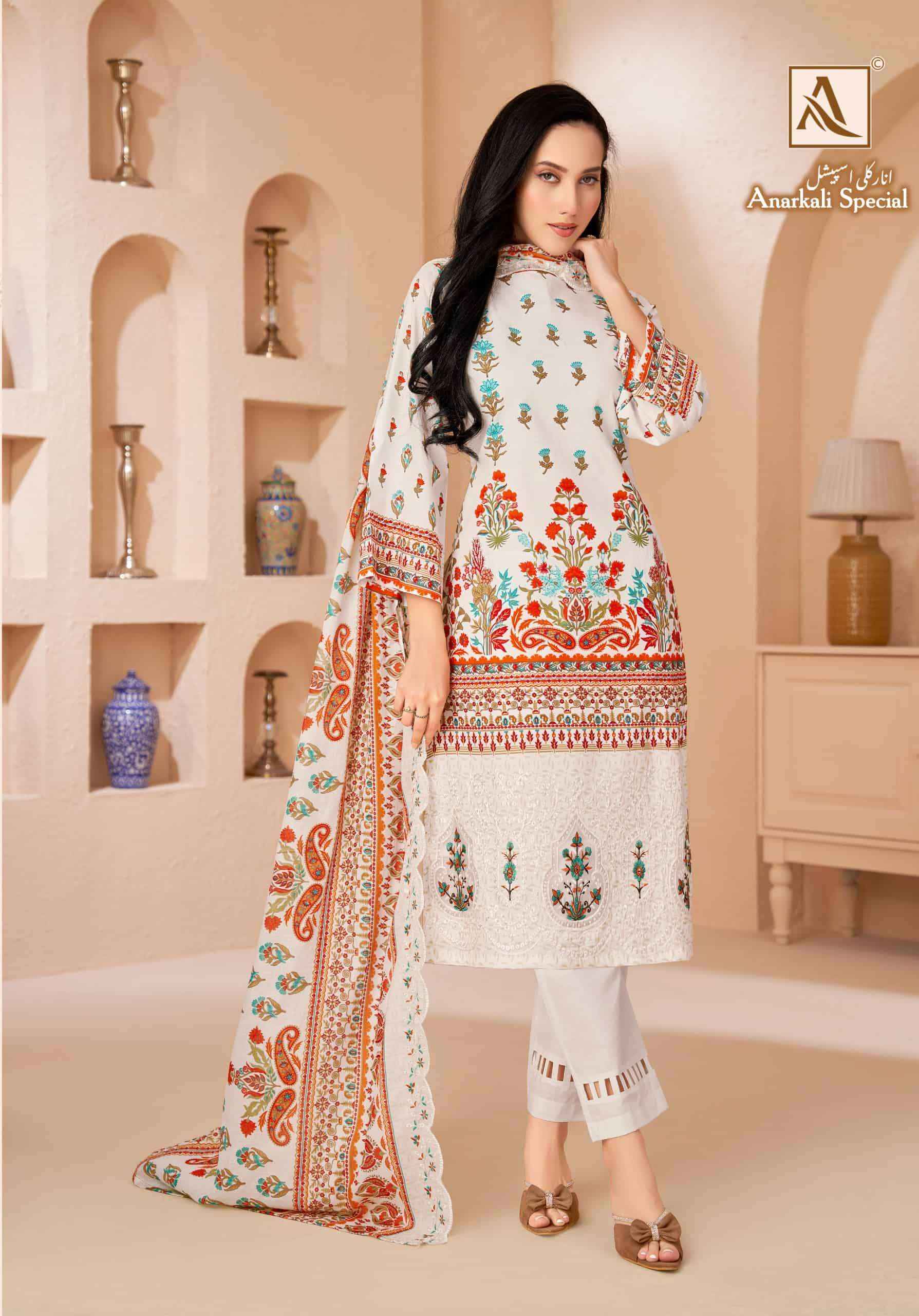 Alok Suit Anarkali Special Pure Cotton Dress Material _ Wholesale Factory Rate ( 8 Pcs Catalog )