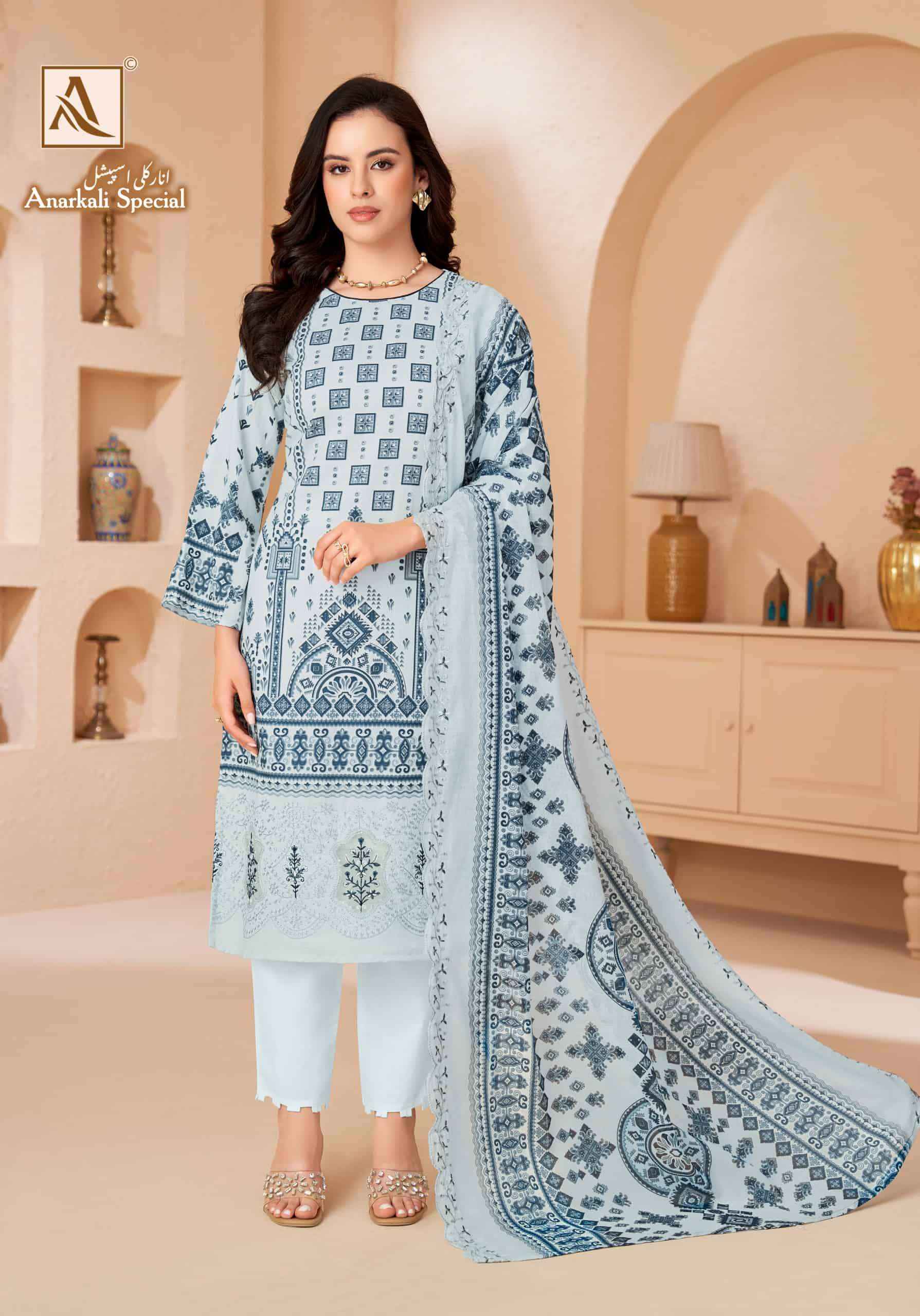 Alok Suit Anarkali Special Pure Cotton Dress Material _ Wholesale Factory Rate ( 8 Pcs Catalog )