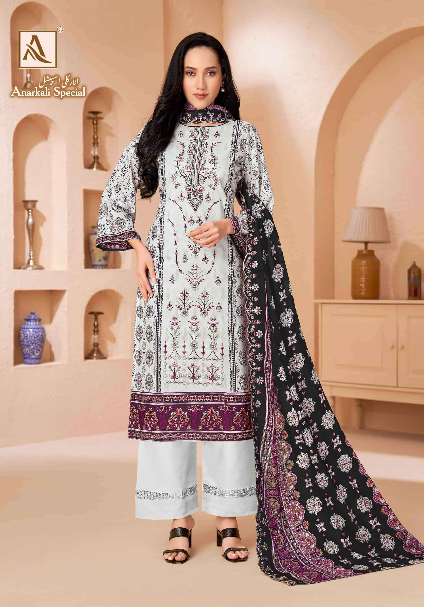 Alok Suit Anarkali Special Pure Cotton Dress Material _ Wholesale Factory Rate ( 8 Pcs Catalog )