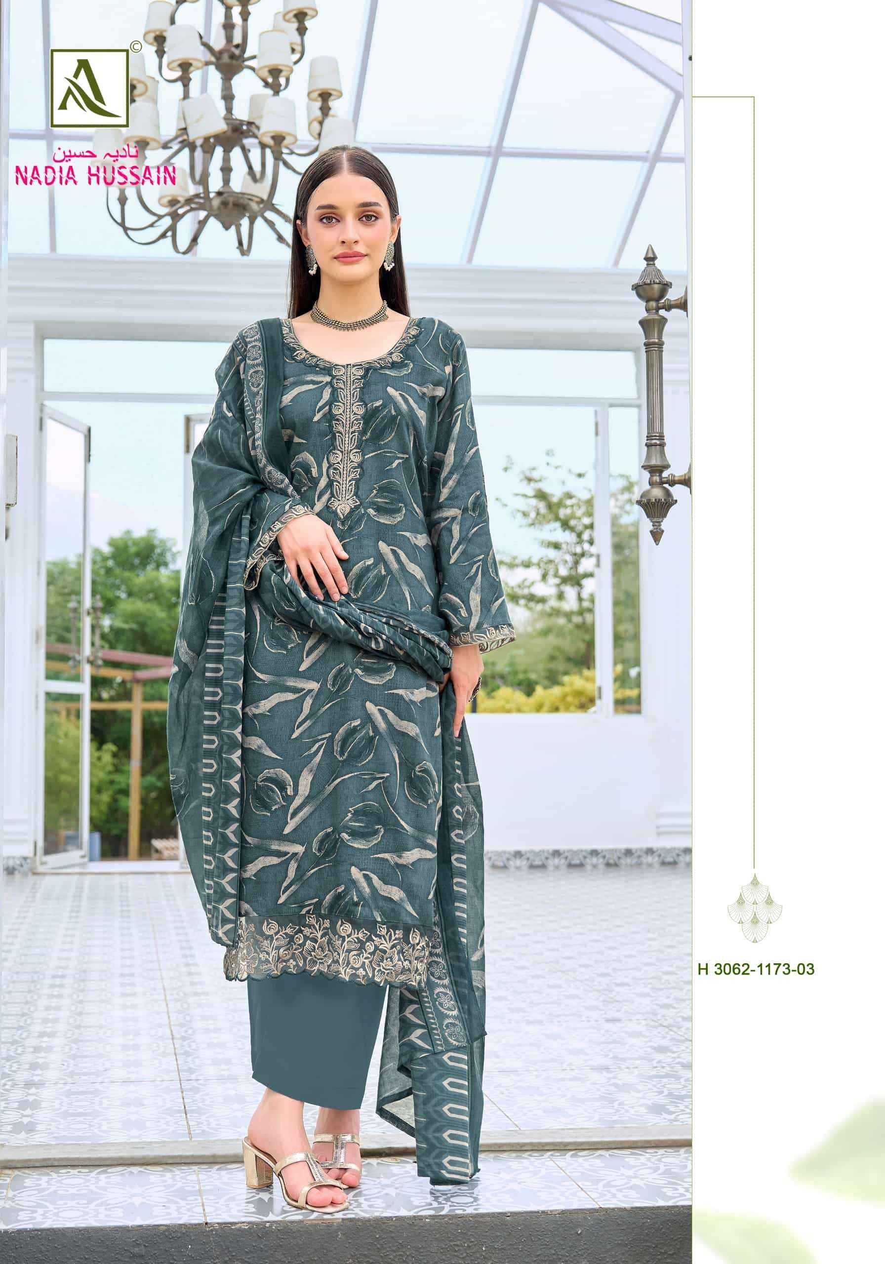 Alok Suit Nadia Hussain Premium Dress Material Wholesale Price ( 4 Pcs Catalogue )