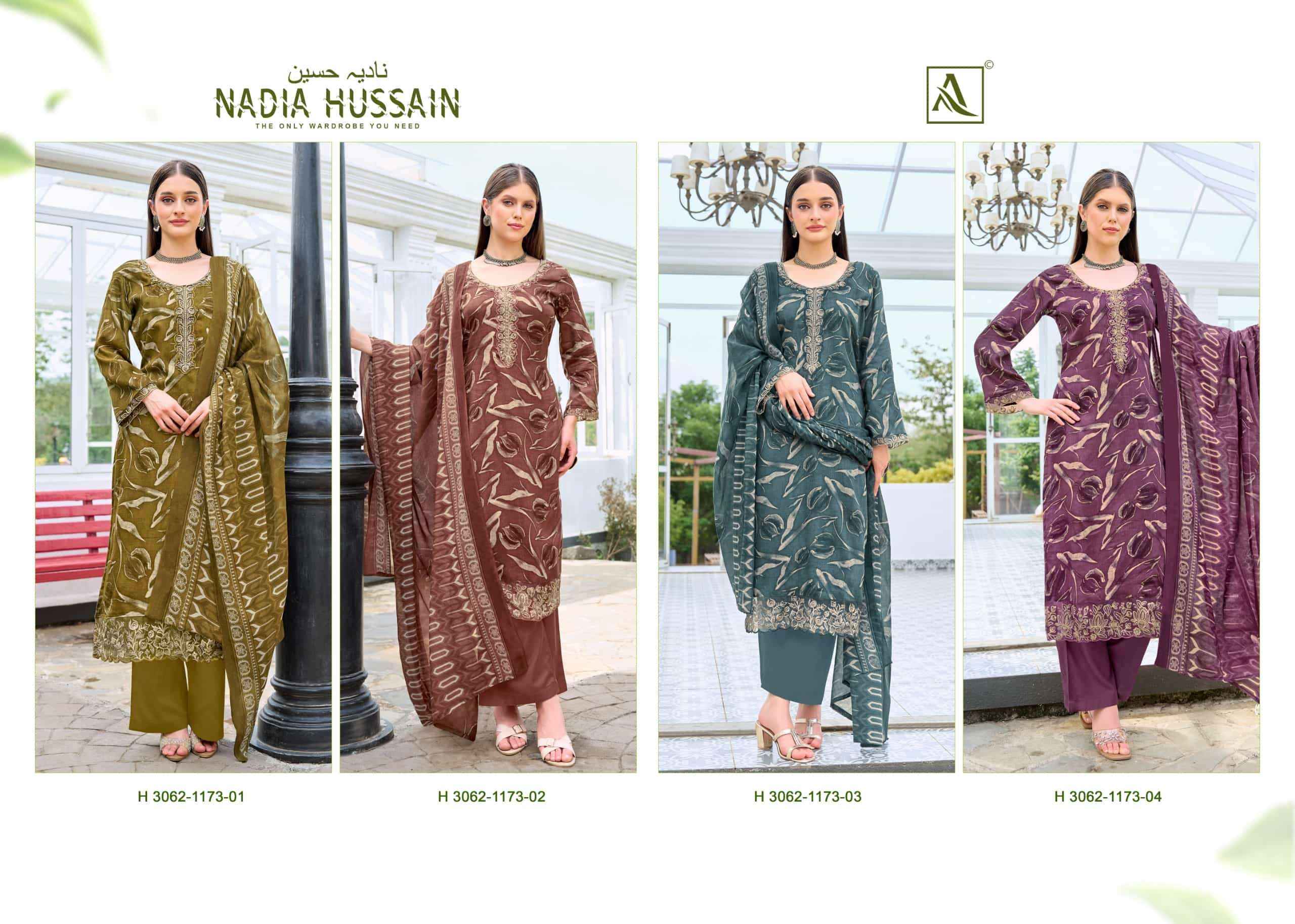 Alok Suit Nadia Hussain Premium Dress Material Wholesale Price ( 4 Pcs Catalogue )