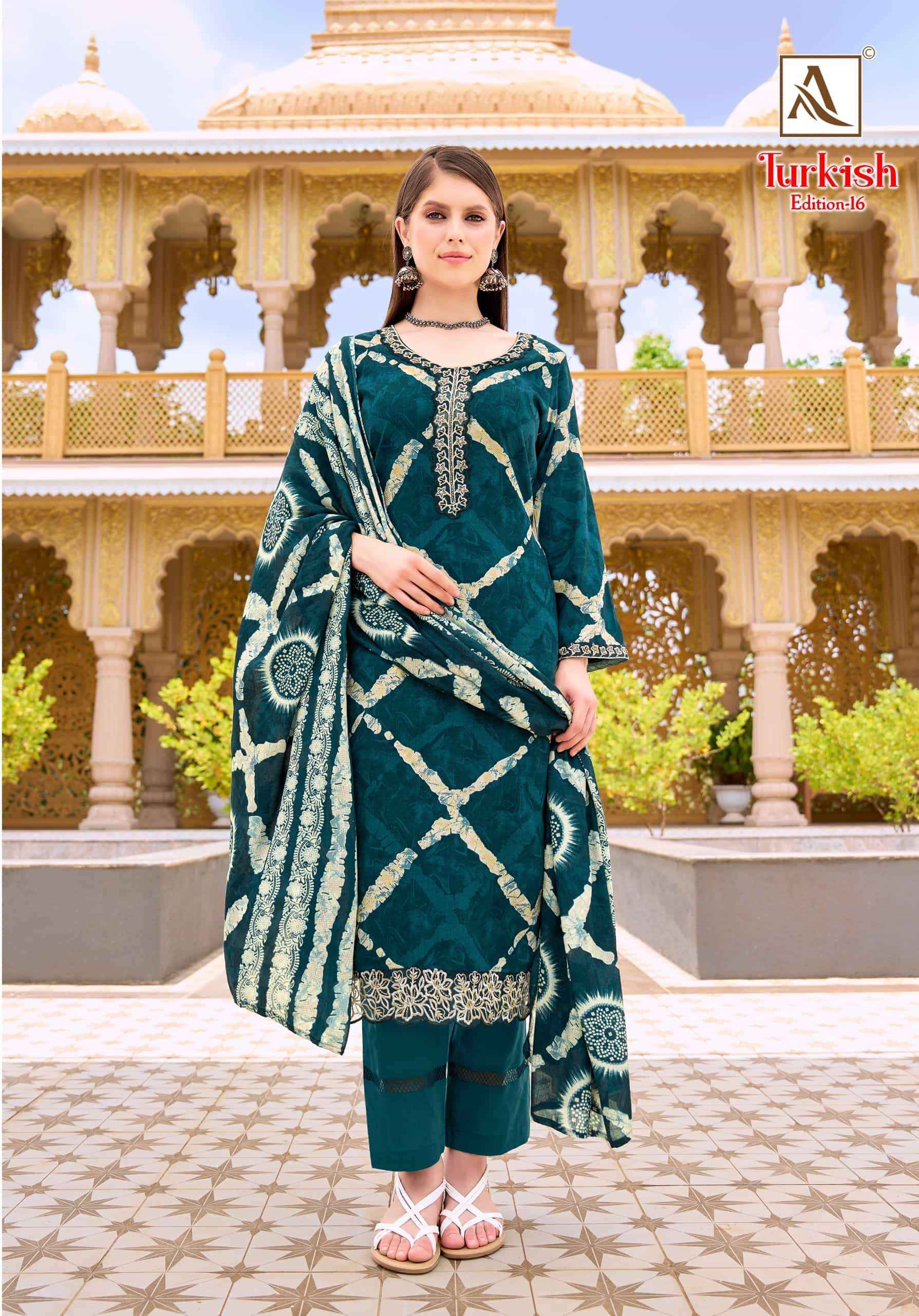 Alok Suit Turkish Edition 16 Pure Rayon Dress Material Wholesale Surat ( 6 Pcs Catalogue )