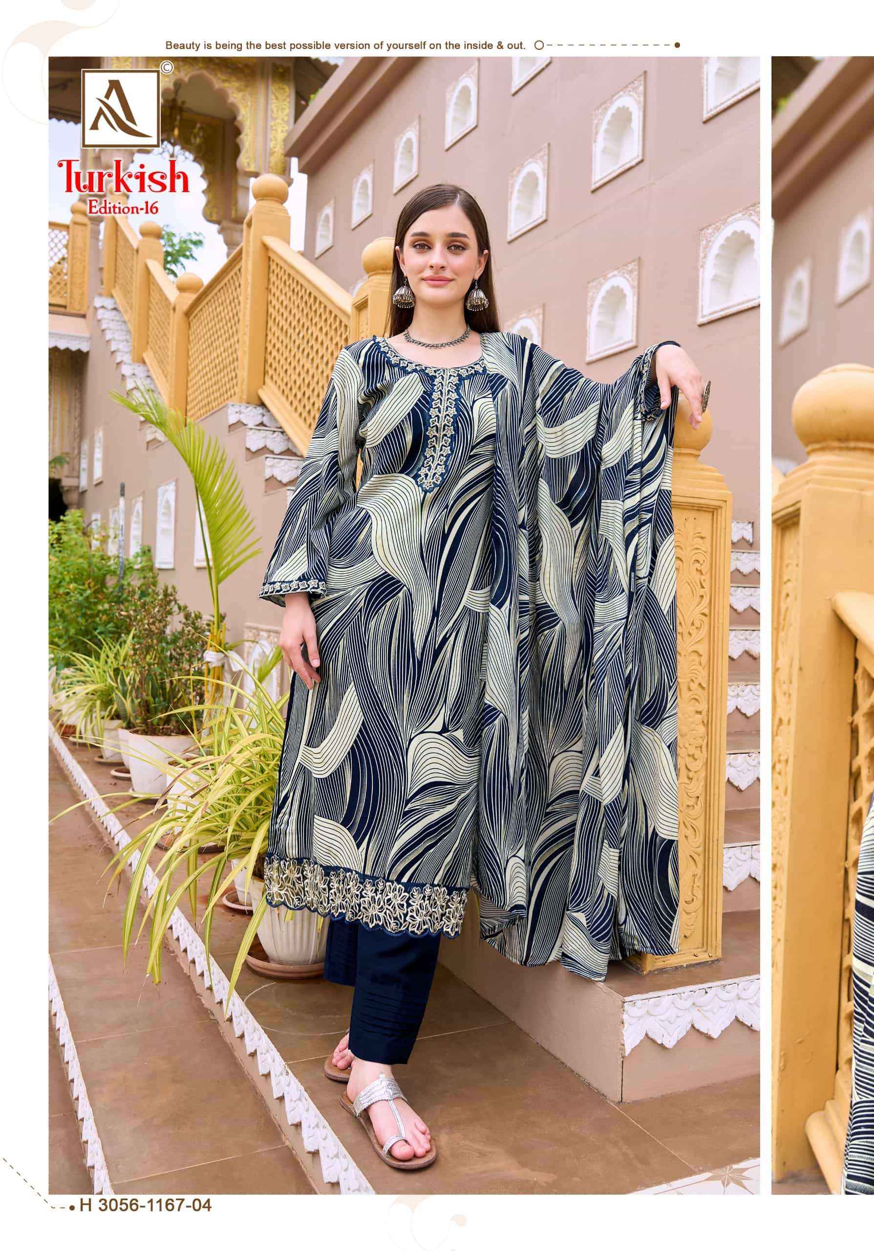 Alok Suit Turkish Edition 16 Pure Rayon Dress Material Wholesale Surat ( 6 Pcs Catalogue )