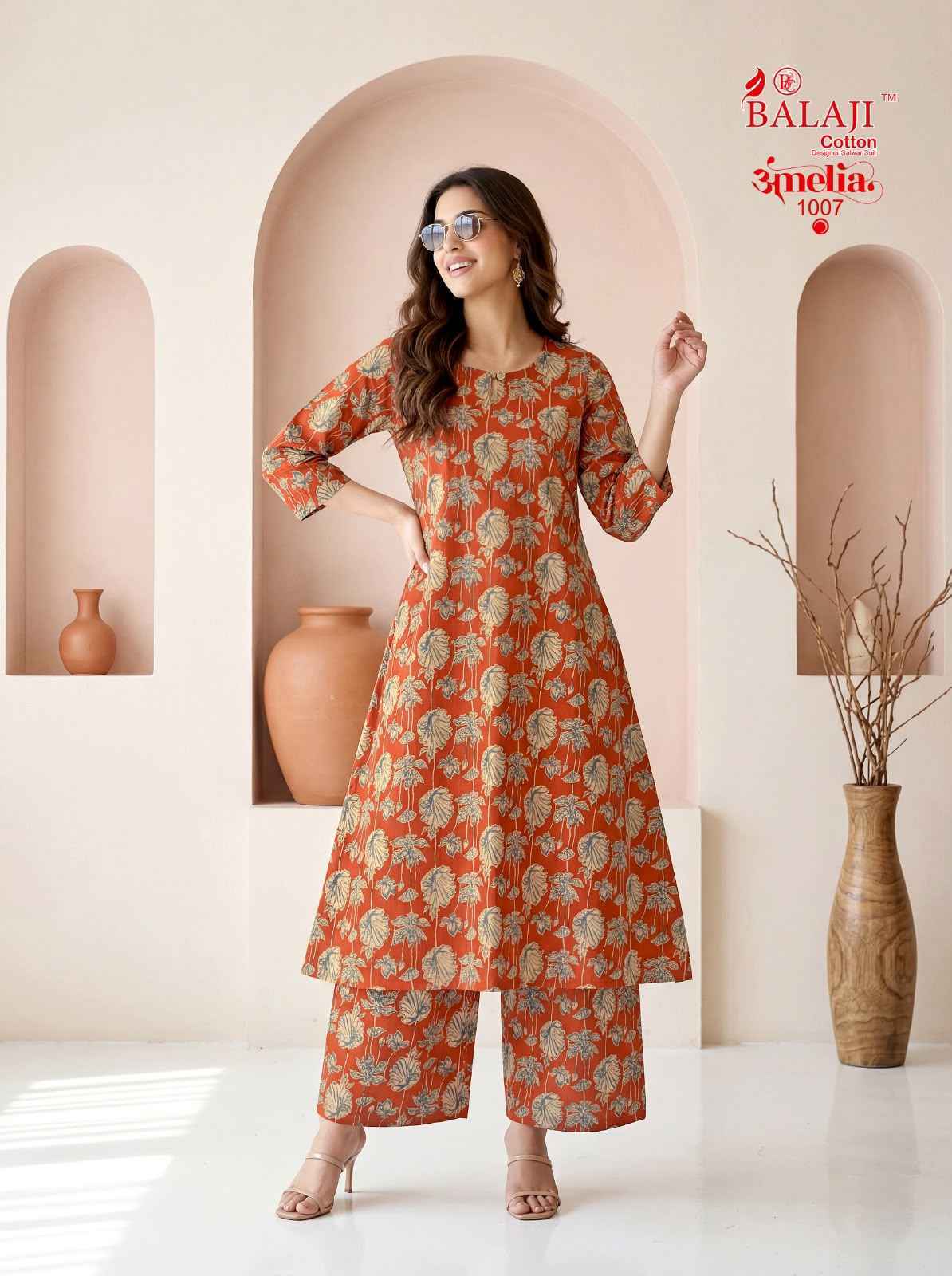 Balaji Amelia Vol 1 Long Cotton Co Ord Set _ Wholesale Price ( 8 Pcs Catalog )