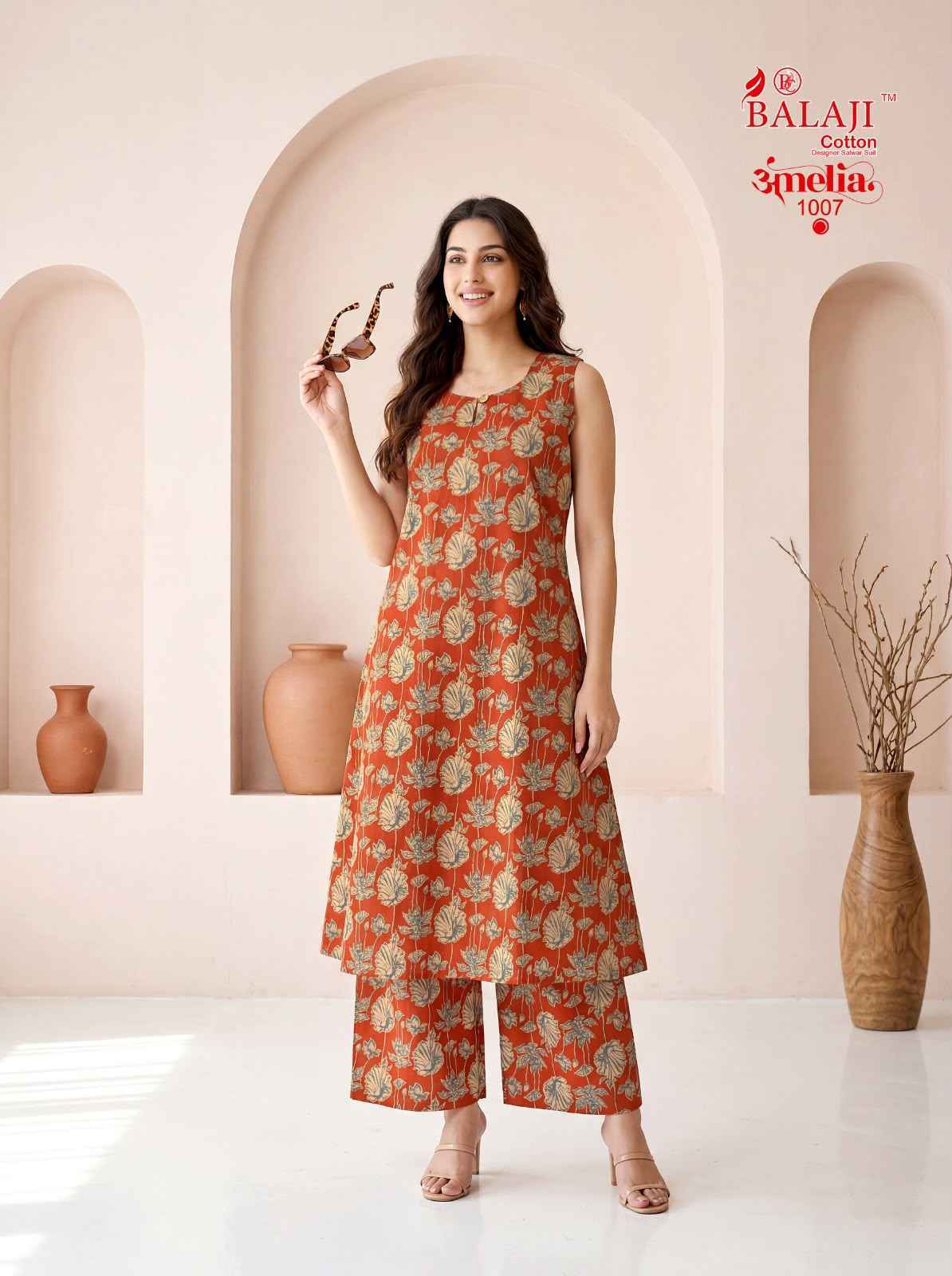 Balaji Amelia Vol 1 Long Cotton Co Ord Set _ Wholesale Price ( 8 Pcs Catalog )