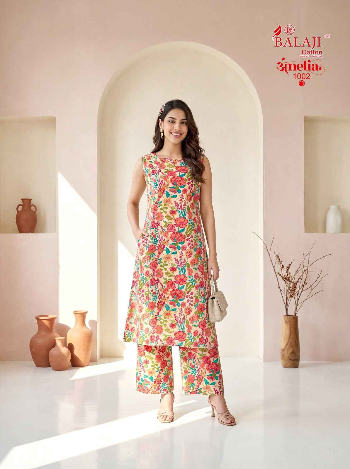Balaji Amelia Vol 1 Long Cotton Co Ord Set _ Wholesale Price ( 8 Pcs Catalog )